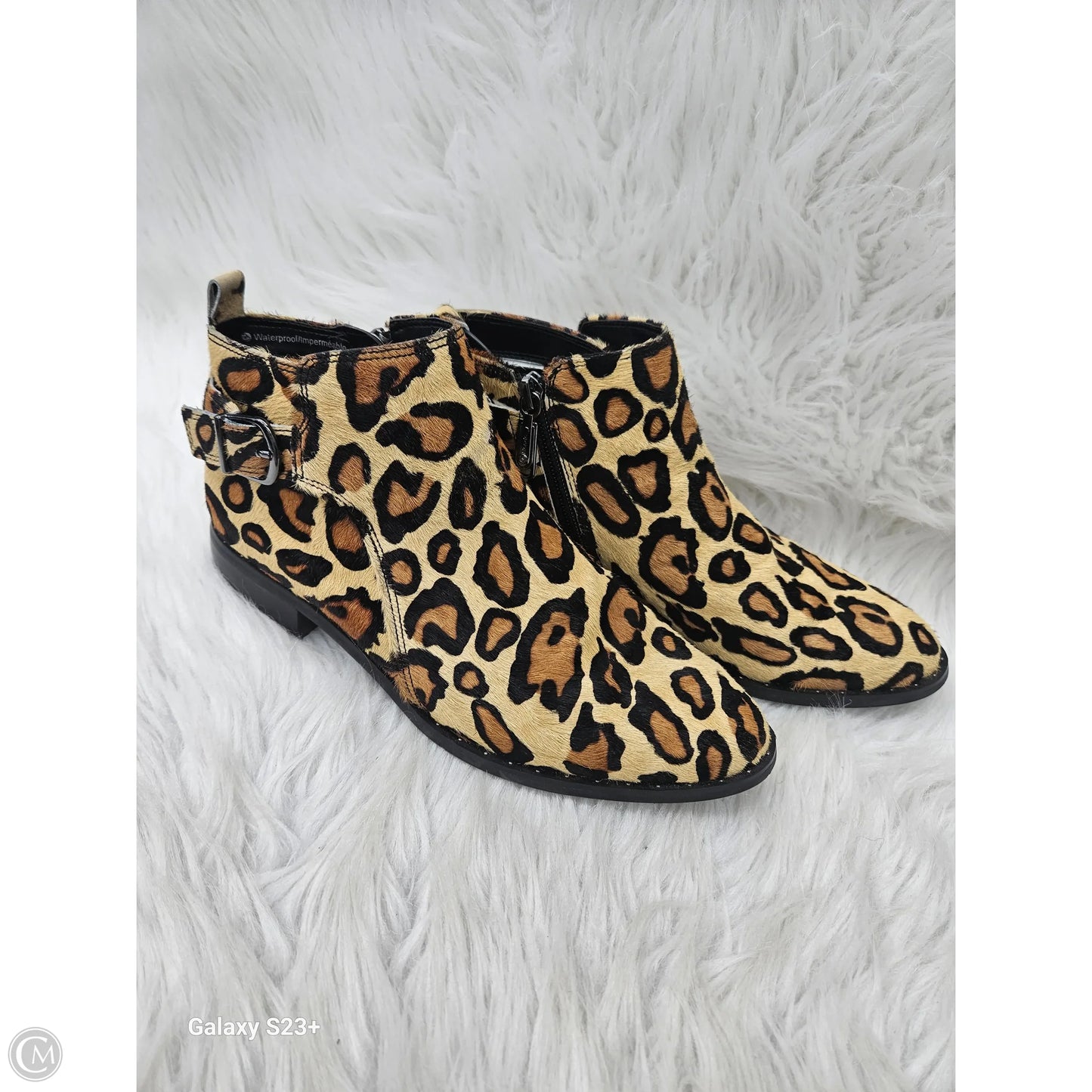 Boots Ankle Heels By Blondo In Animal Print, Size: 7.5