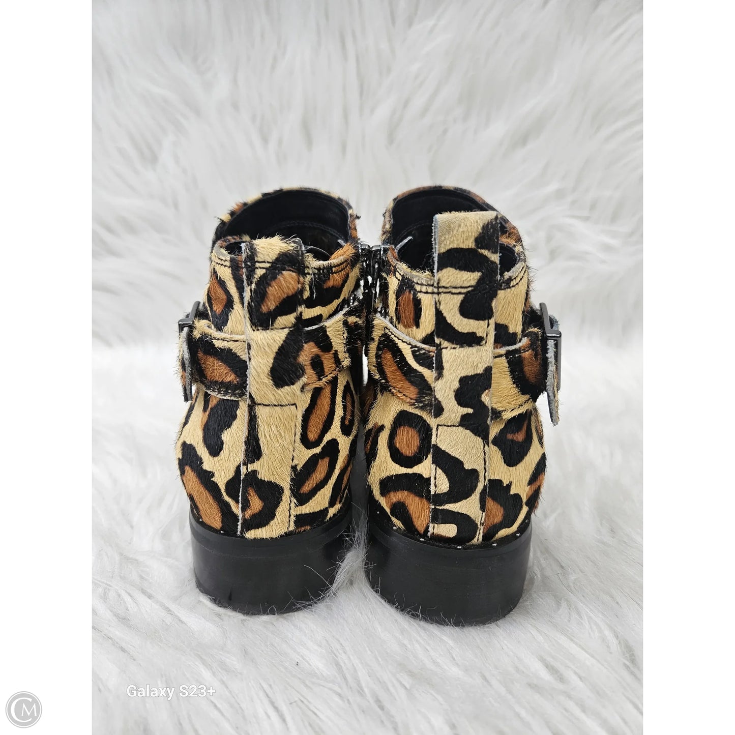 Boots Ankle Heels By Blondo In Animal Print, Size: 7.5
