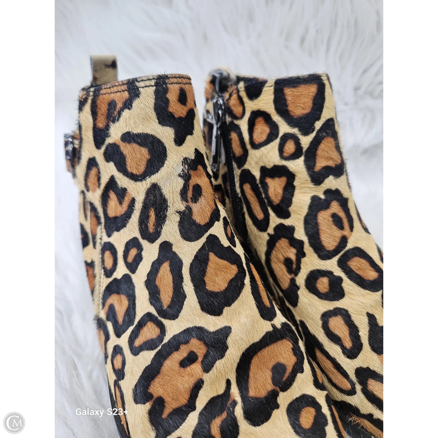Boots Ankle Heels By Blondo In Animal Print, Size: 7.5