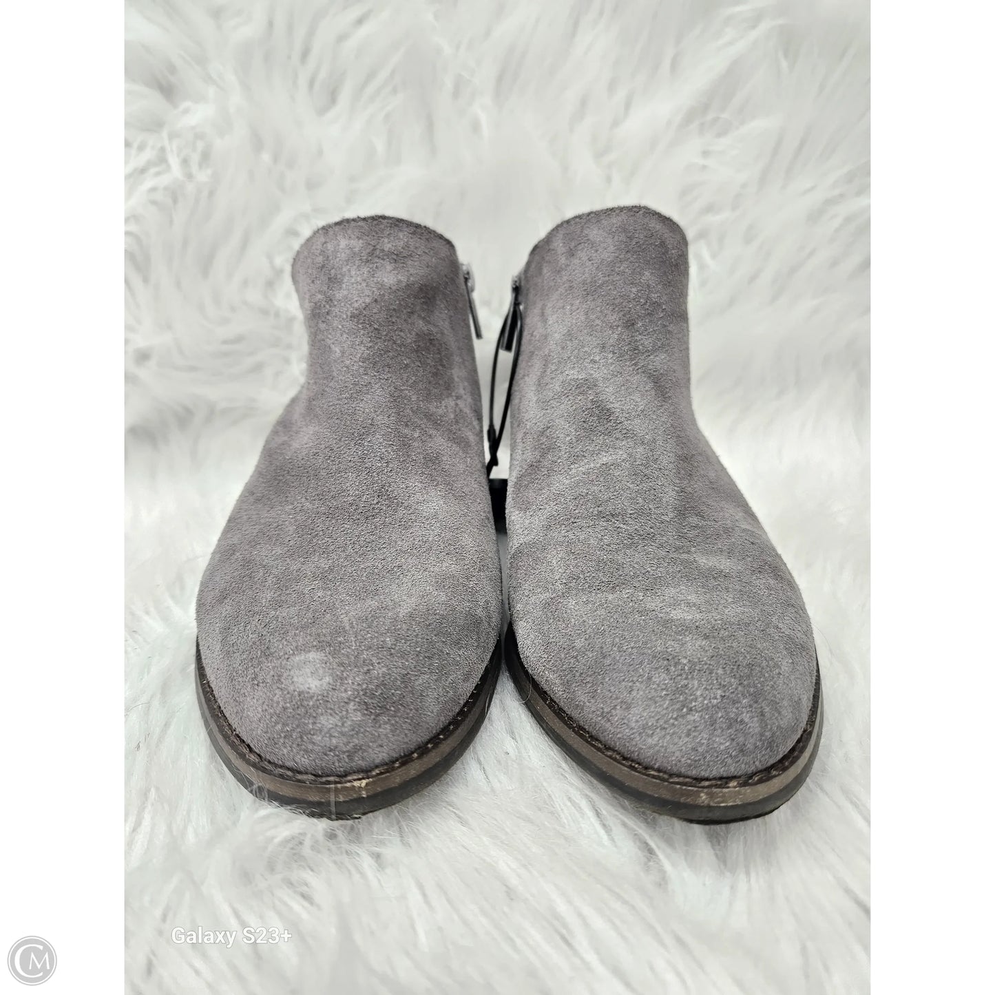 Boots Leather By Lucky Brand In Grey, Size: 8.5