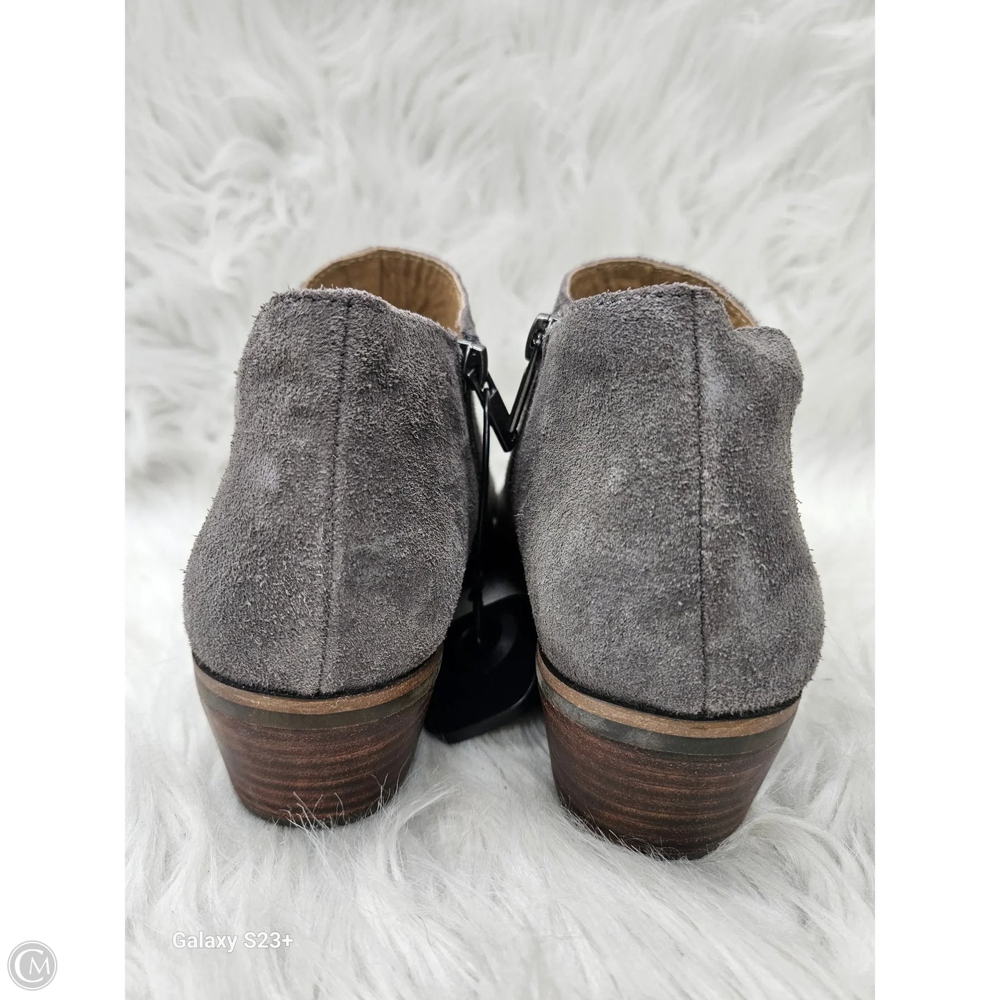 Boots Leather By Lucky Brand In Grey, Size: 8.5