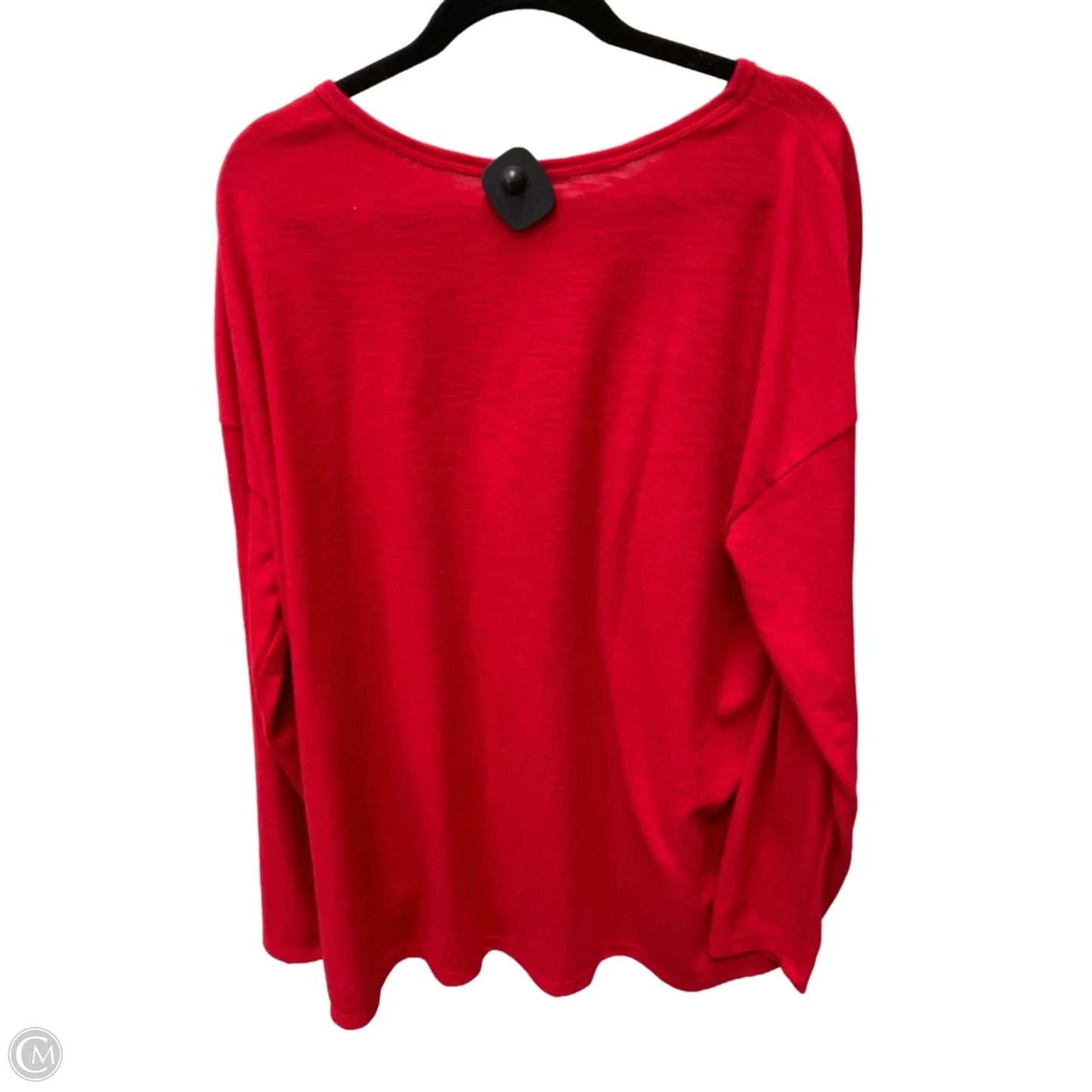 Top Long Sleeve By Holiday Time In Red, Size: 1x