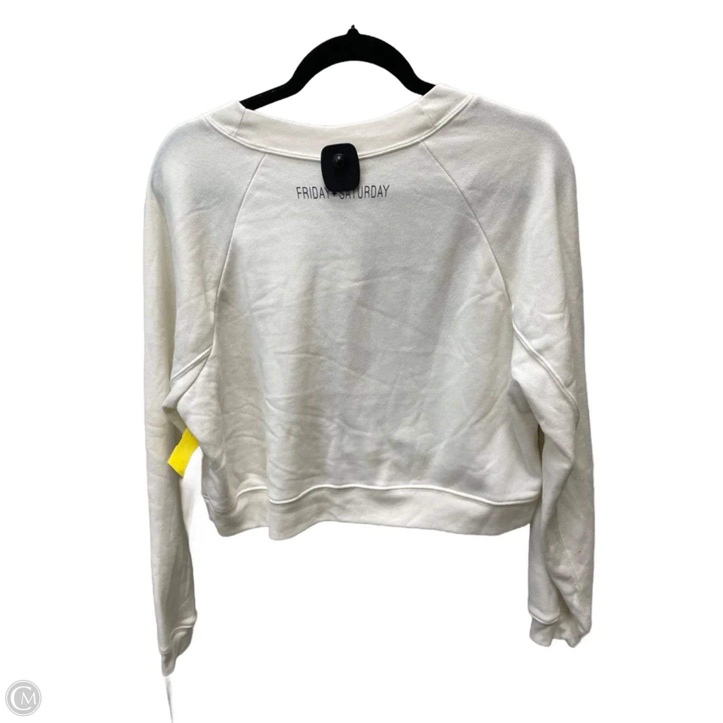 Top Long Sleeve By Bella + Canvas In Cream, Size: M