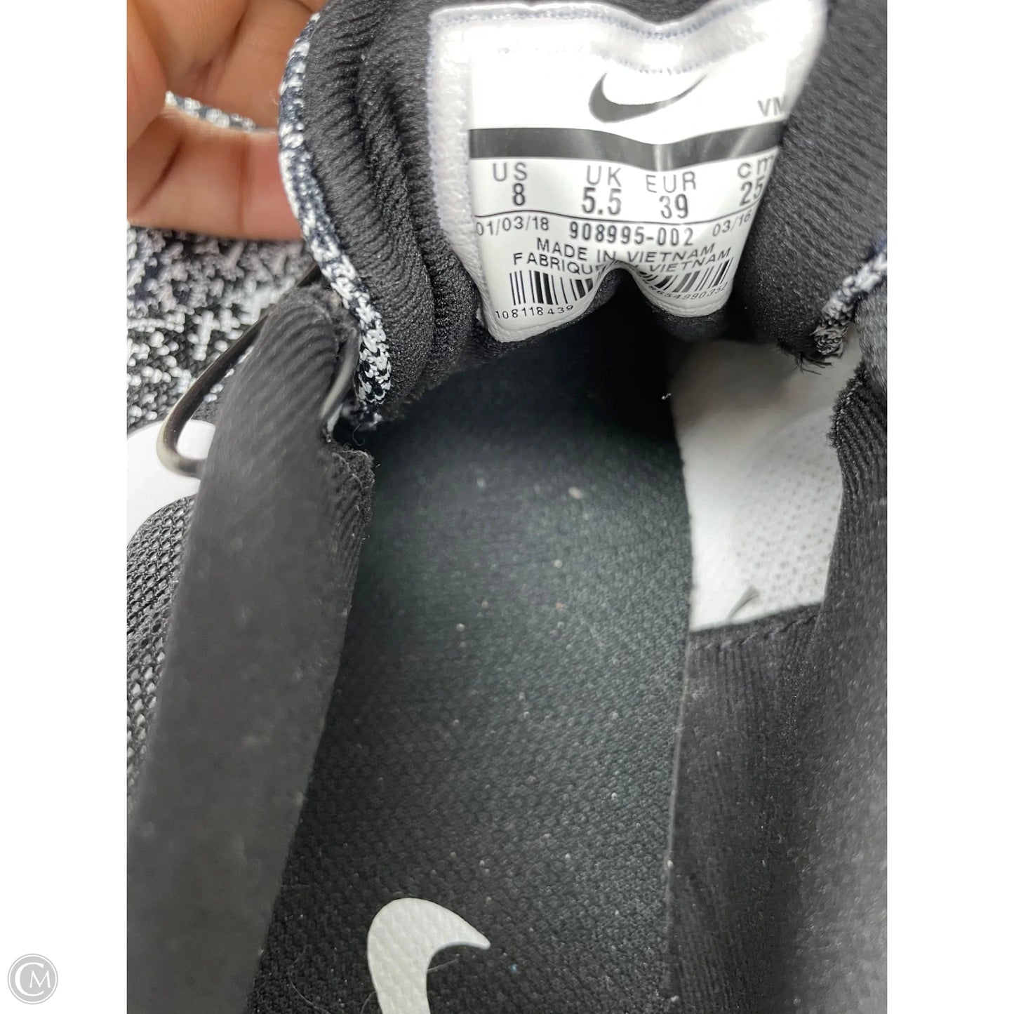 Shoes Athletic By Nike In Black & White, Size: 8