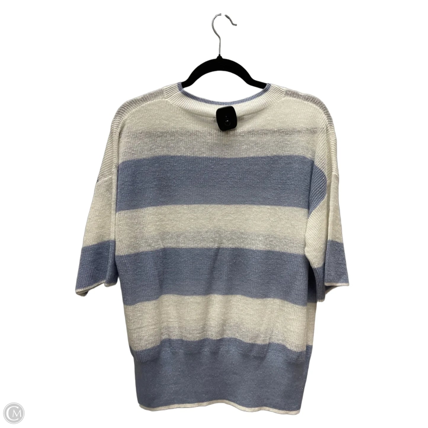 Sweater Short Sleeve By Elliott Lauren In Striped Pattern, Size: L