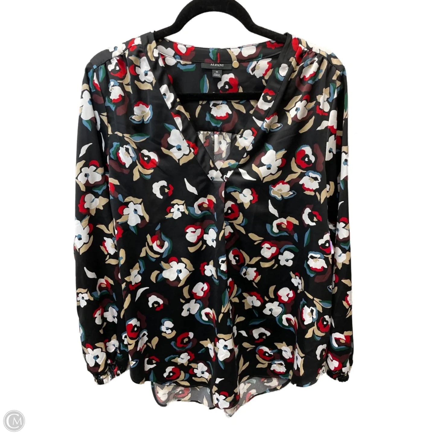 Tunic Long Sleeve By Alfani In Floral Print, Size: 1x