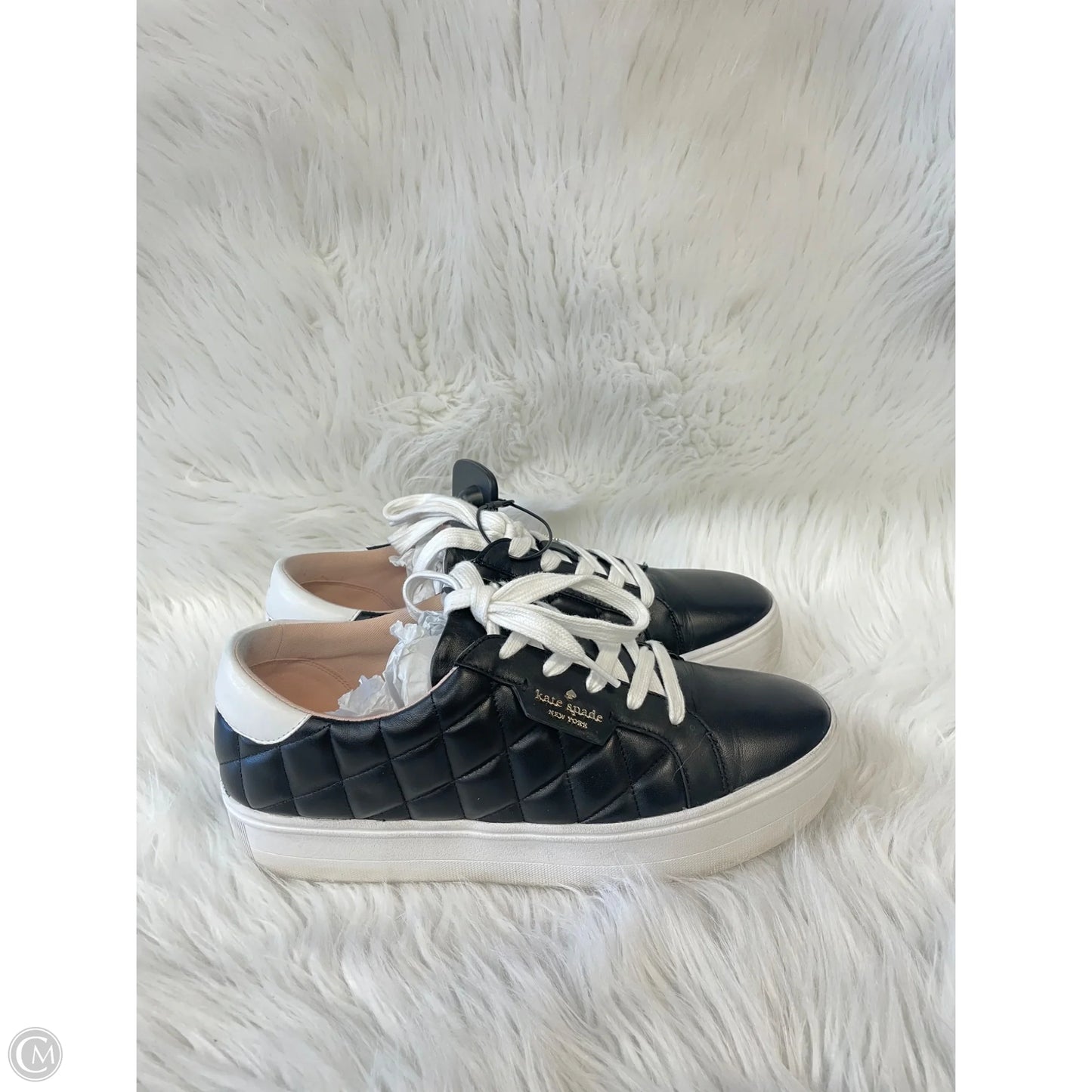 Shoes Designer By Kate Spade In Black & White, Size: 9.5