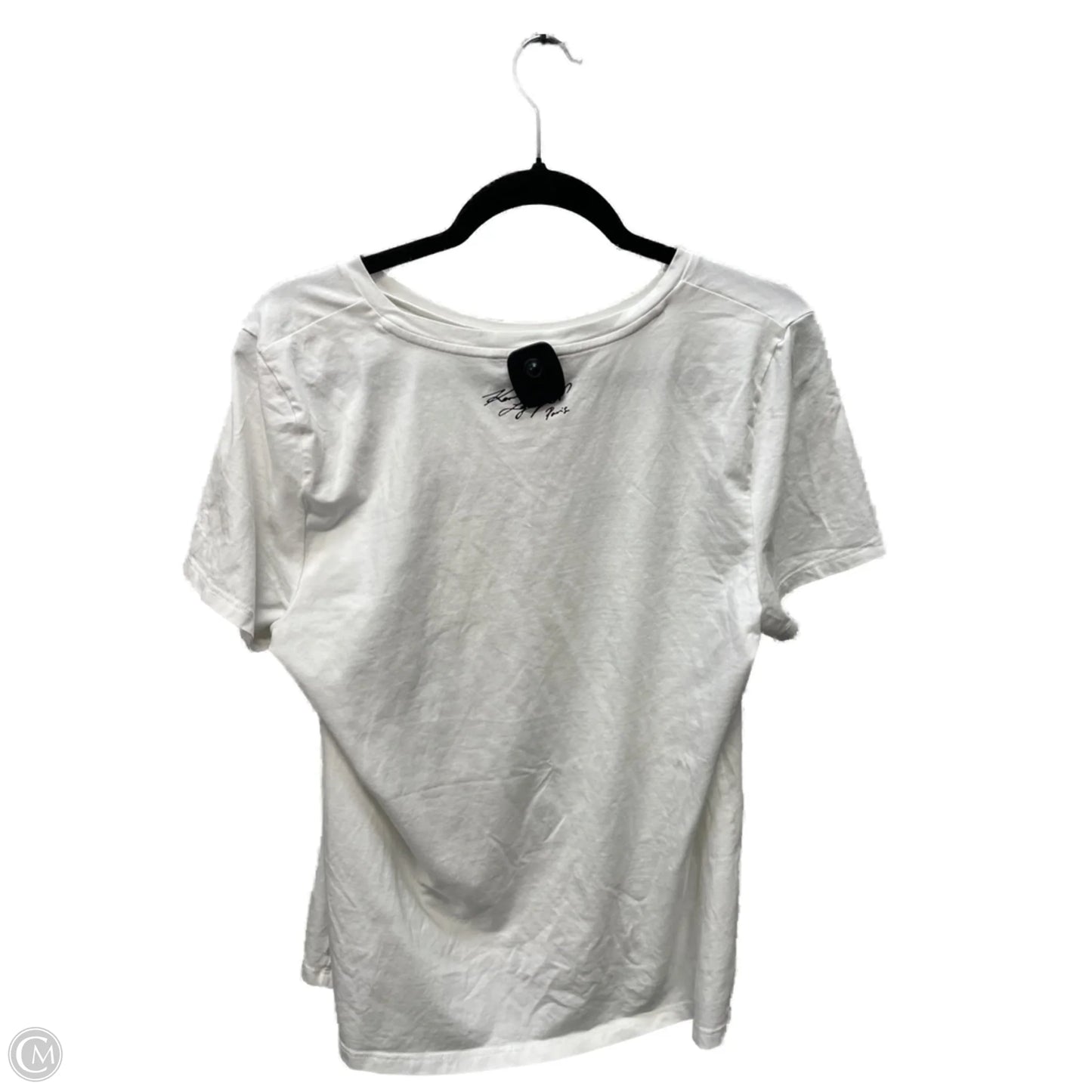 Top Short Sleeve Designer By Karl Lagerfeld In White, Size: L