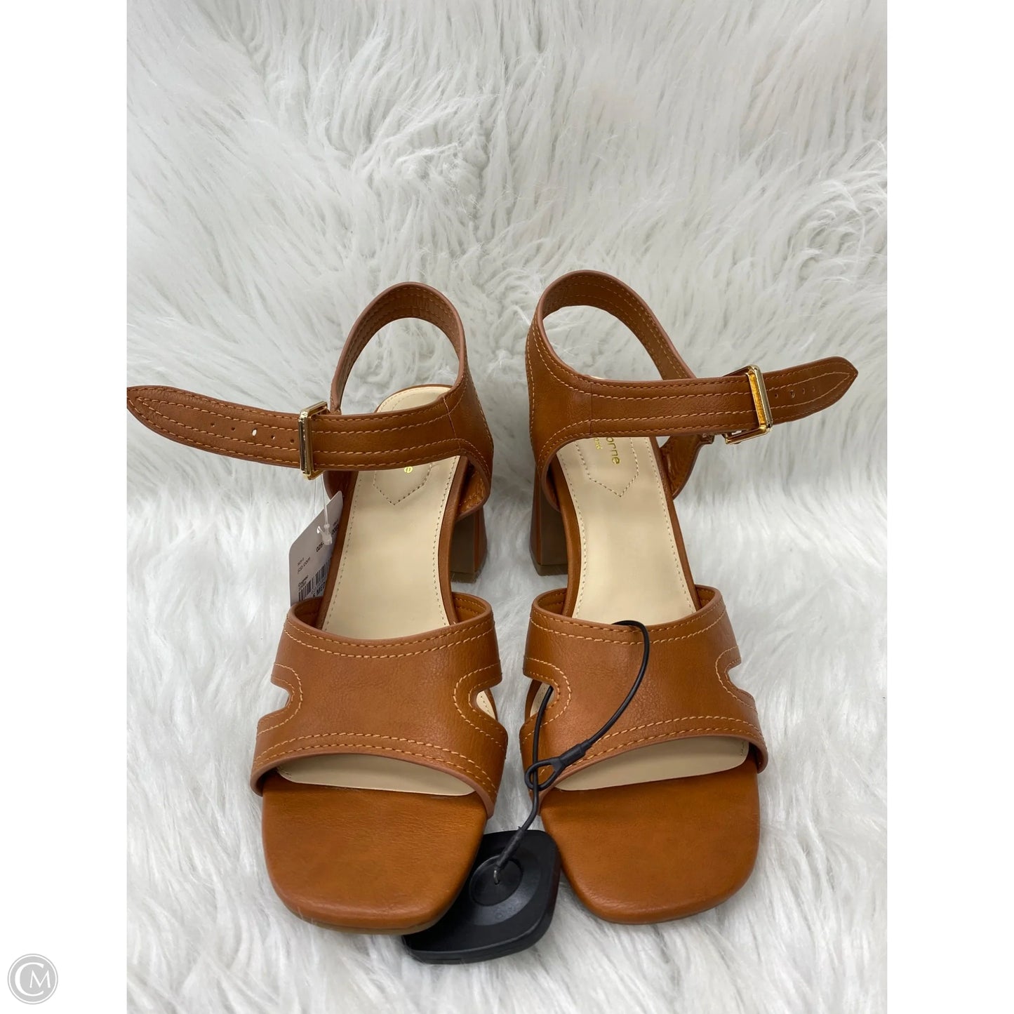 Sandals Heels Block By Liz Claiborne In Brown, Size: 8.5