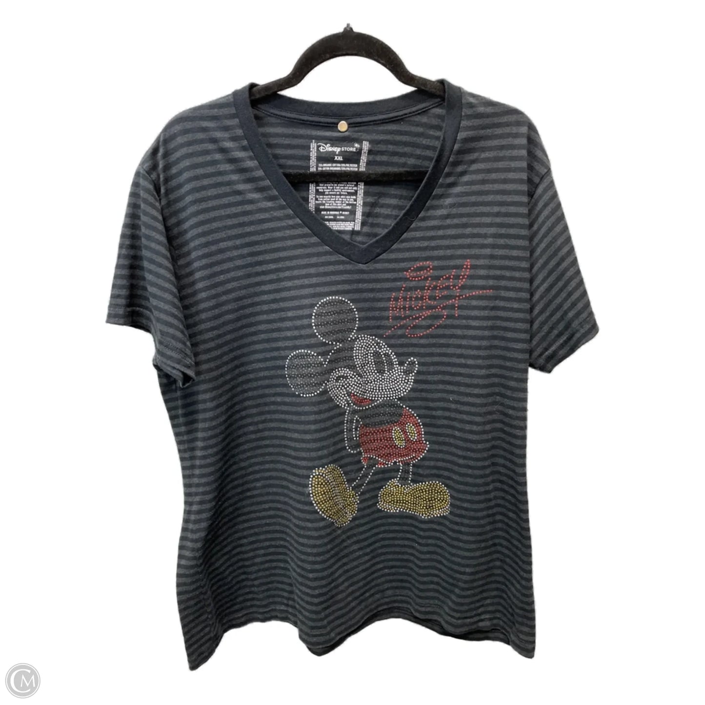 Top Short Sleeve By Disney Store In Striped Pattern, Size: 2x
