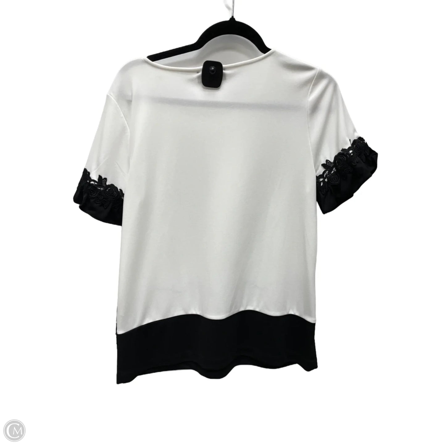Top Short Sleeve Designer By Karl Lagerfeld In White, Size: S