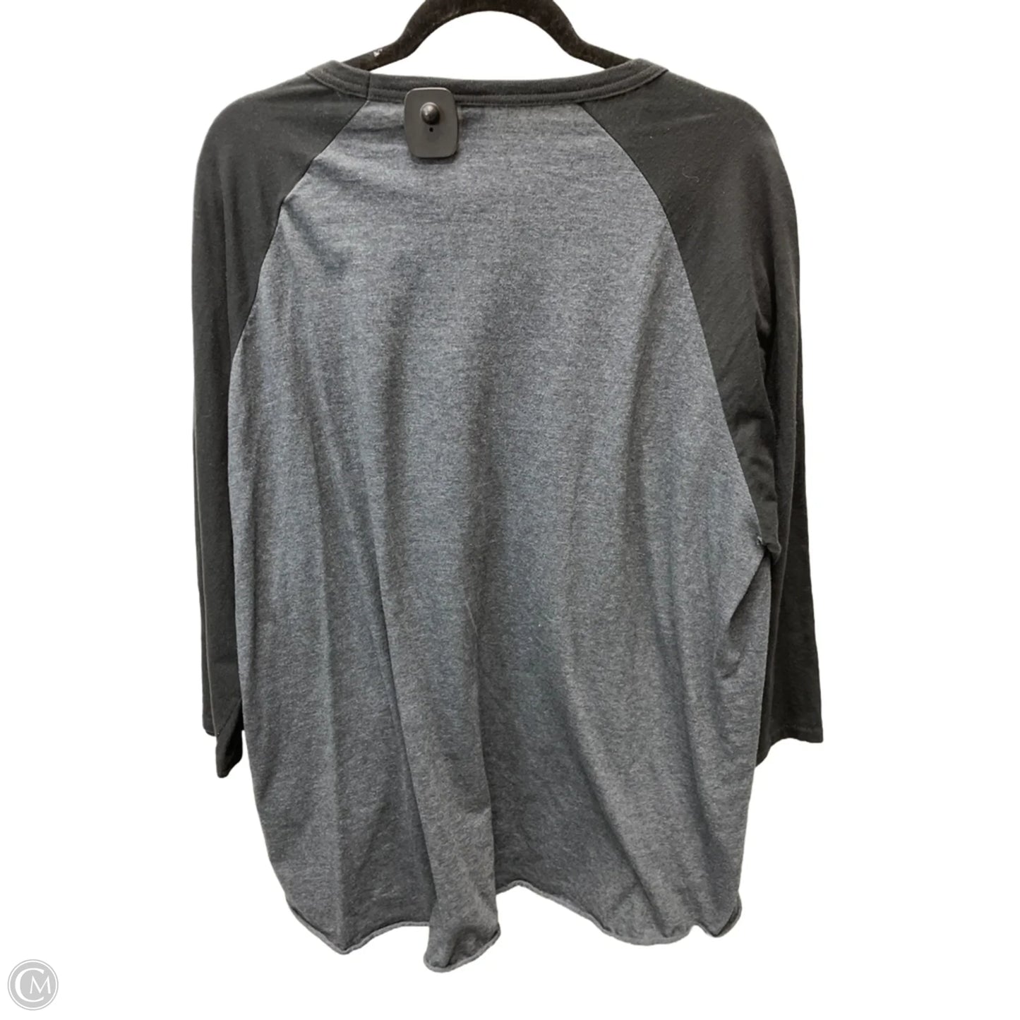 Top 3/4 Sleeve By Jerzees In Grey & Silver, Size: 2x