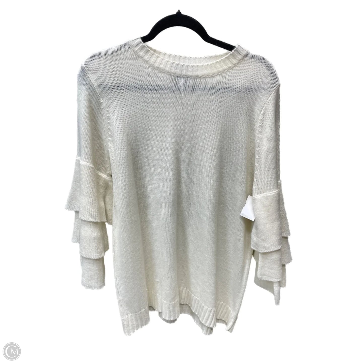 Sweater By Clothes Mentor In Cream, Size: 1x