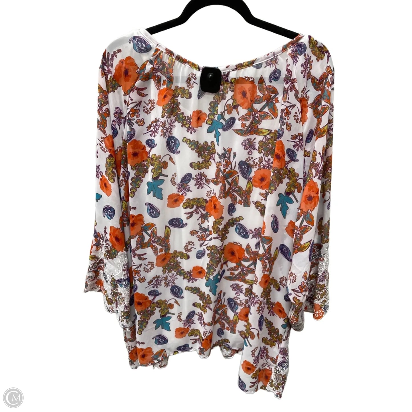 Top Long Sleeve By Multiples In Floral Print, Size: 3x