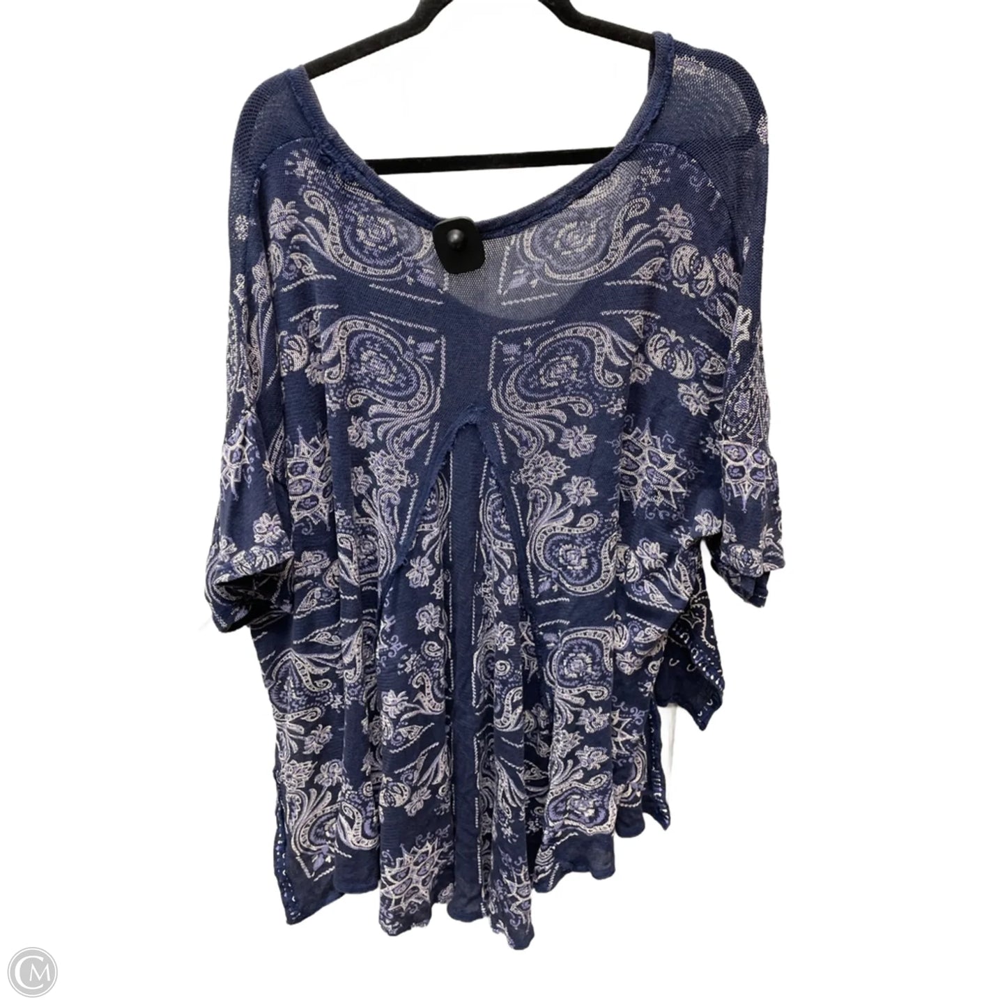 Top Short Sleeve By Free People In Blue & White, Size: Xl