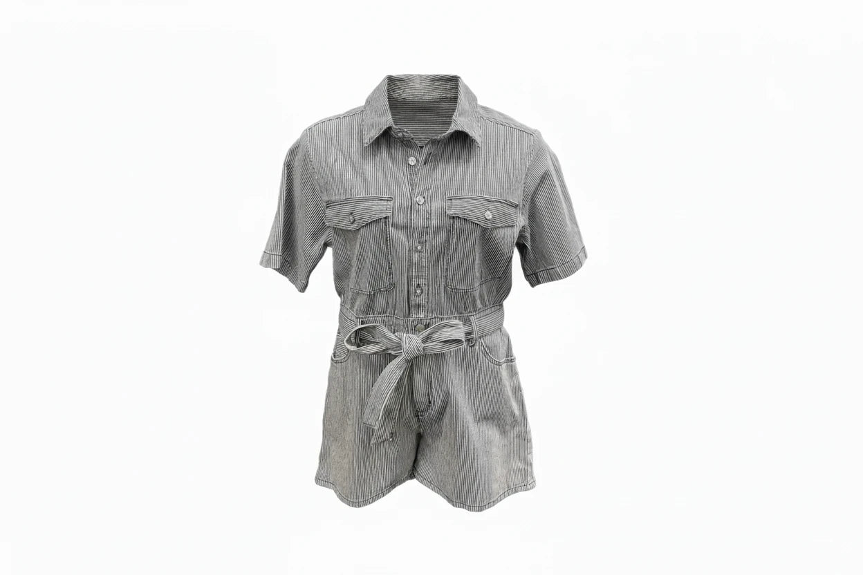 Romper By Universal Thread In Striped Pattern, Size: L