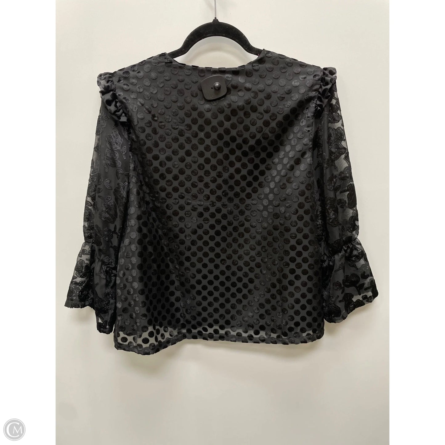 Top Long Sleeve By EMILY LOVELOCK In Polkadot Pattern, Size: M