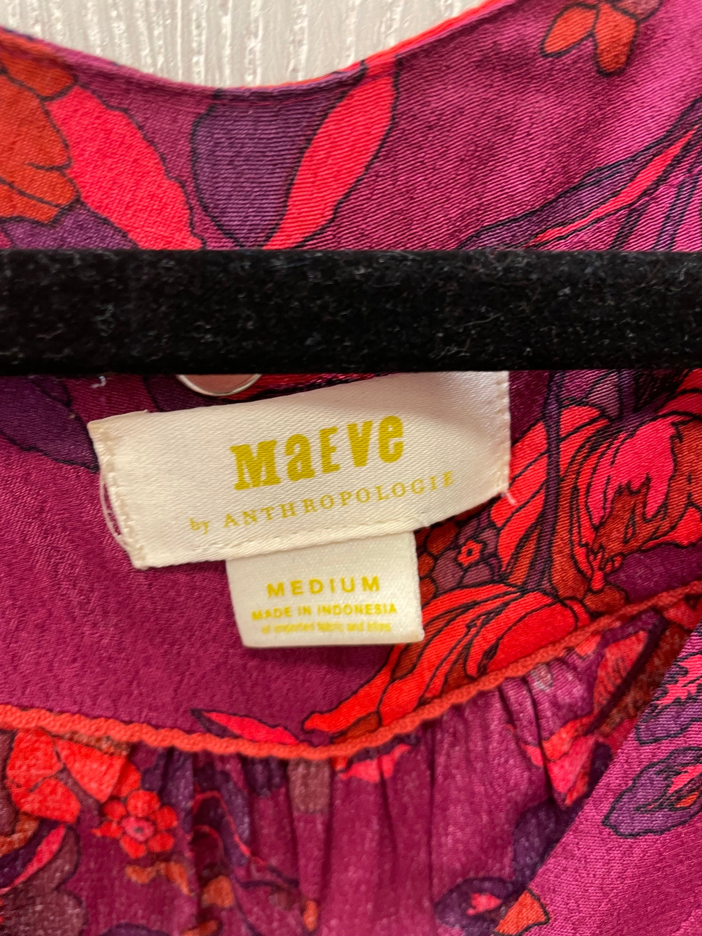 Blouse Long Sleeve By Maeve In Purple & Red, Size: M
