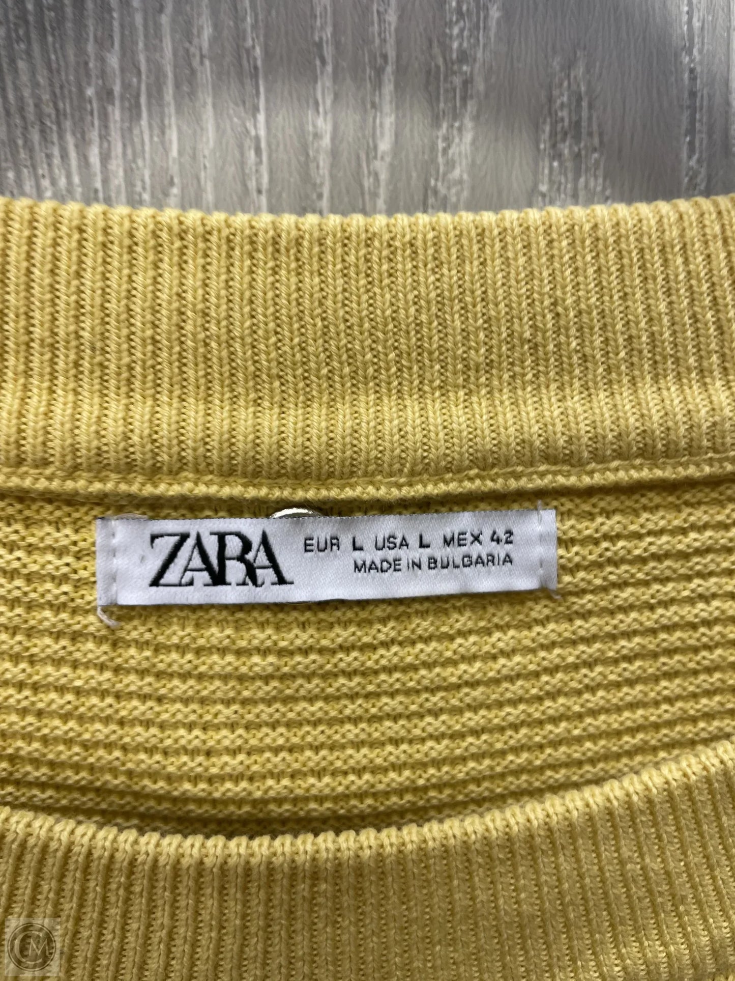 Top Long Sleeve By Zara In Yellow, Size: L