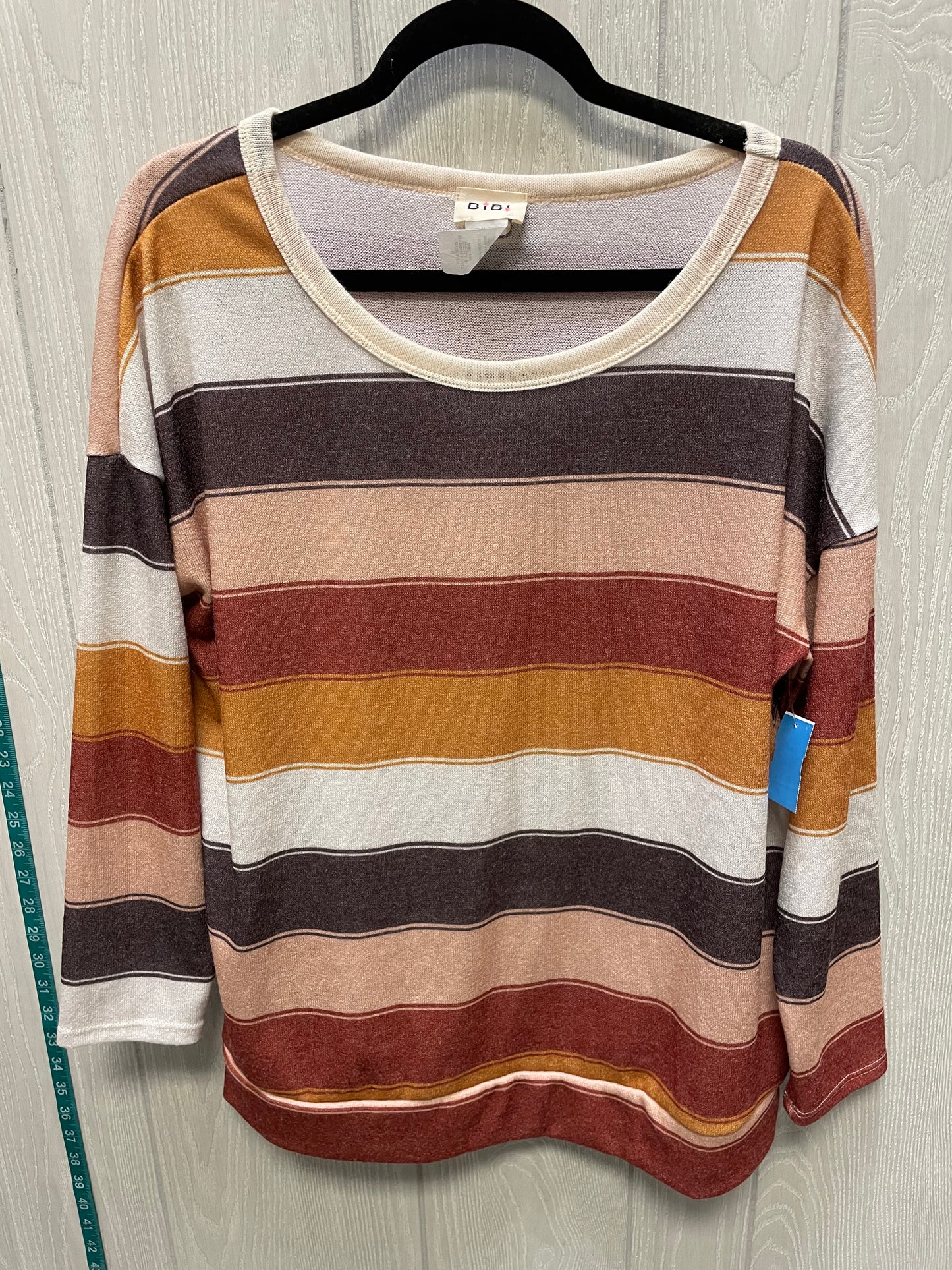 Top Long Sleeve By Bibi In Striped Pattern, Size: S