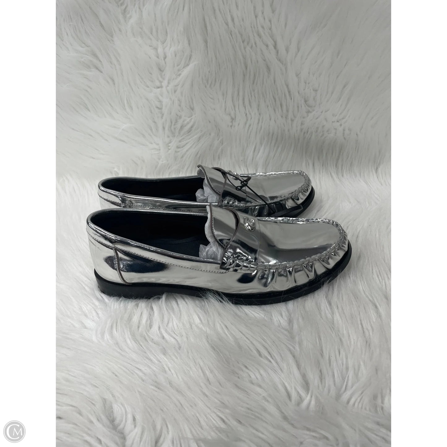 Shoes Designer By Coach In Silver, Size: 9.5