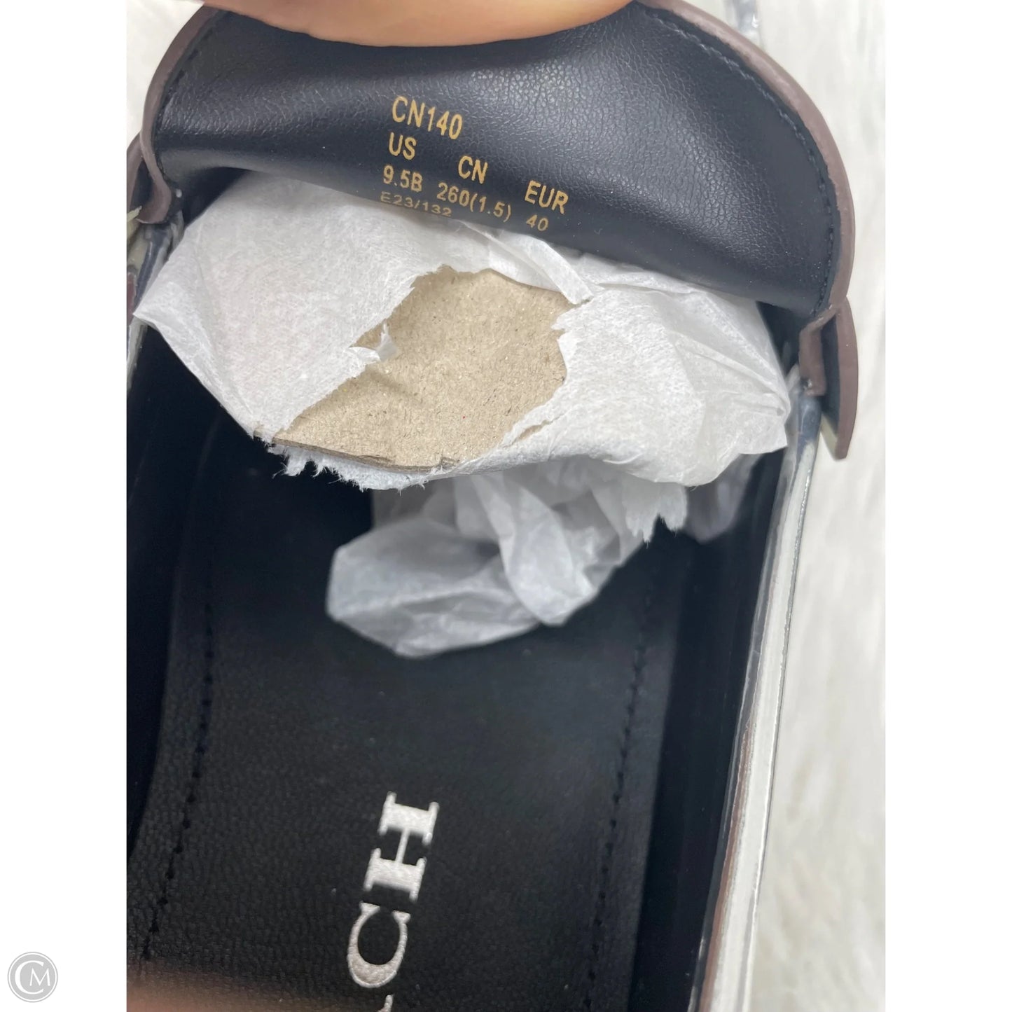 Shoes Designer By Coach In Silver, Size: 9.5