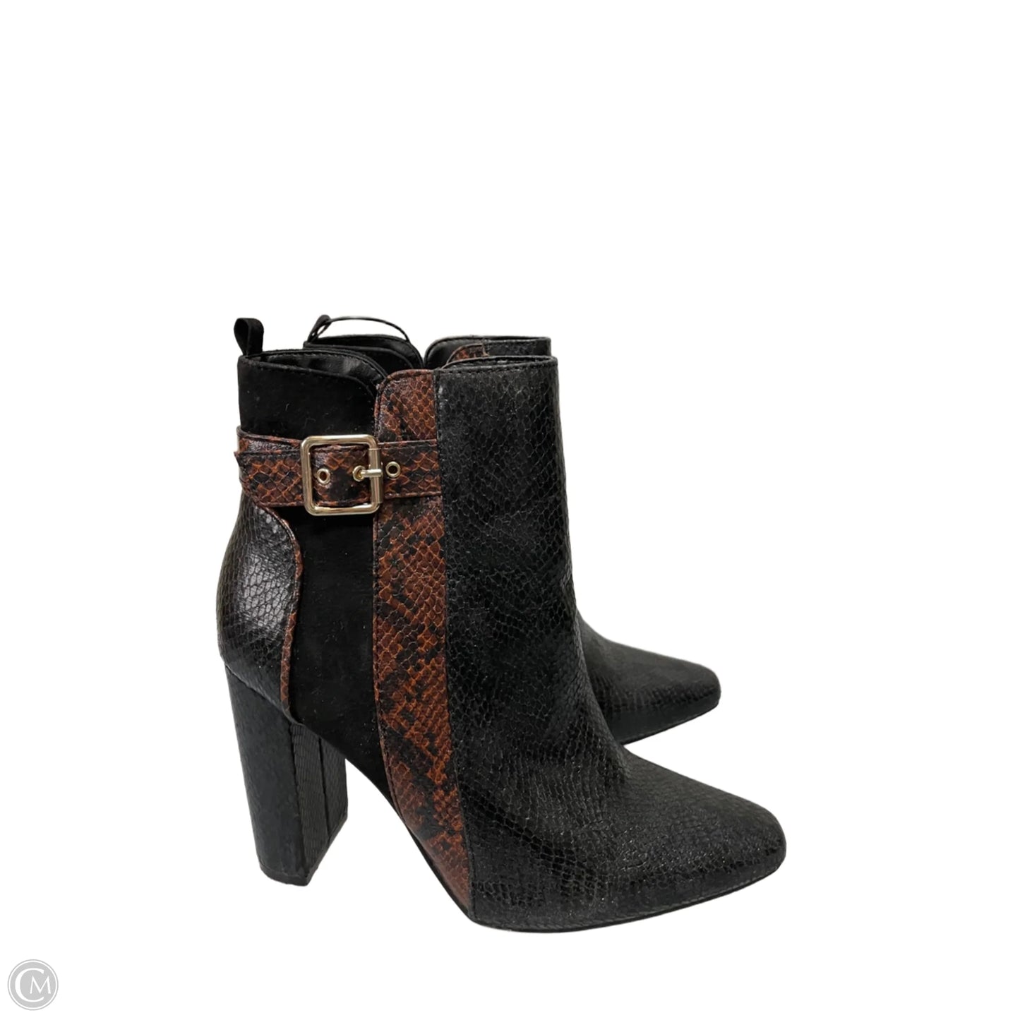 Boots Ankle Heels By Just Fab In Snakeskin Print, Size: 8