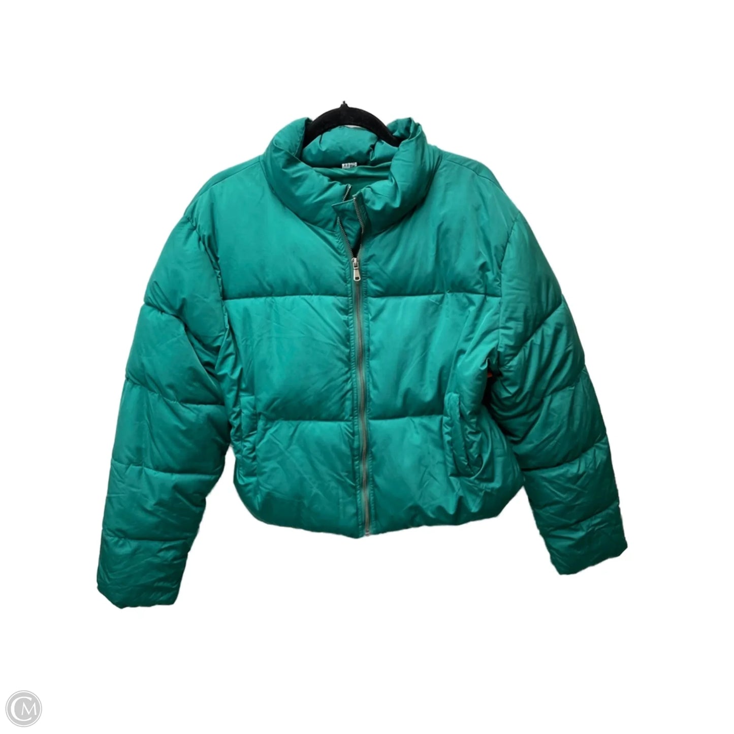 Coat Puffer & Quilted By Double Zero In Green, Size: L