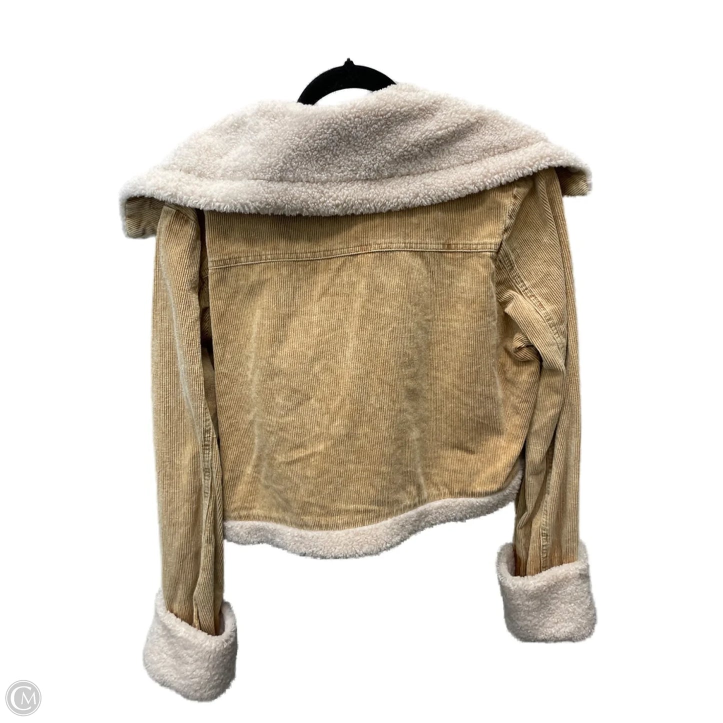 Jacket Moto By Clothes Mentor In Tan, Size: L