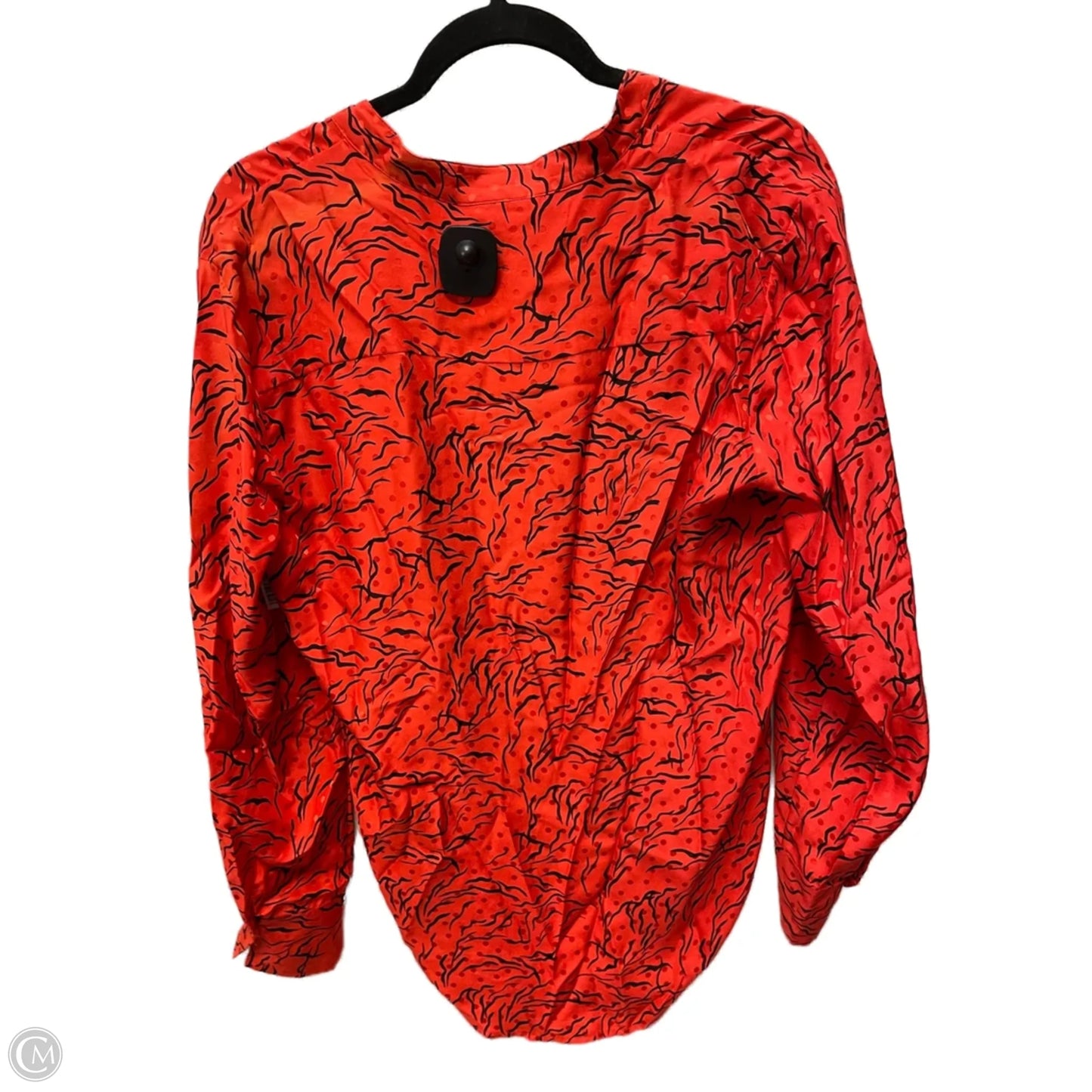 Top Long Sleeve By Equipment In Black & Red, Size: S