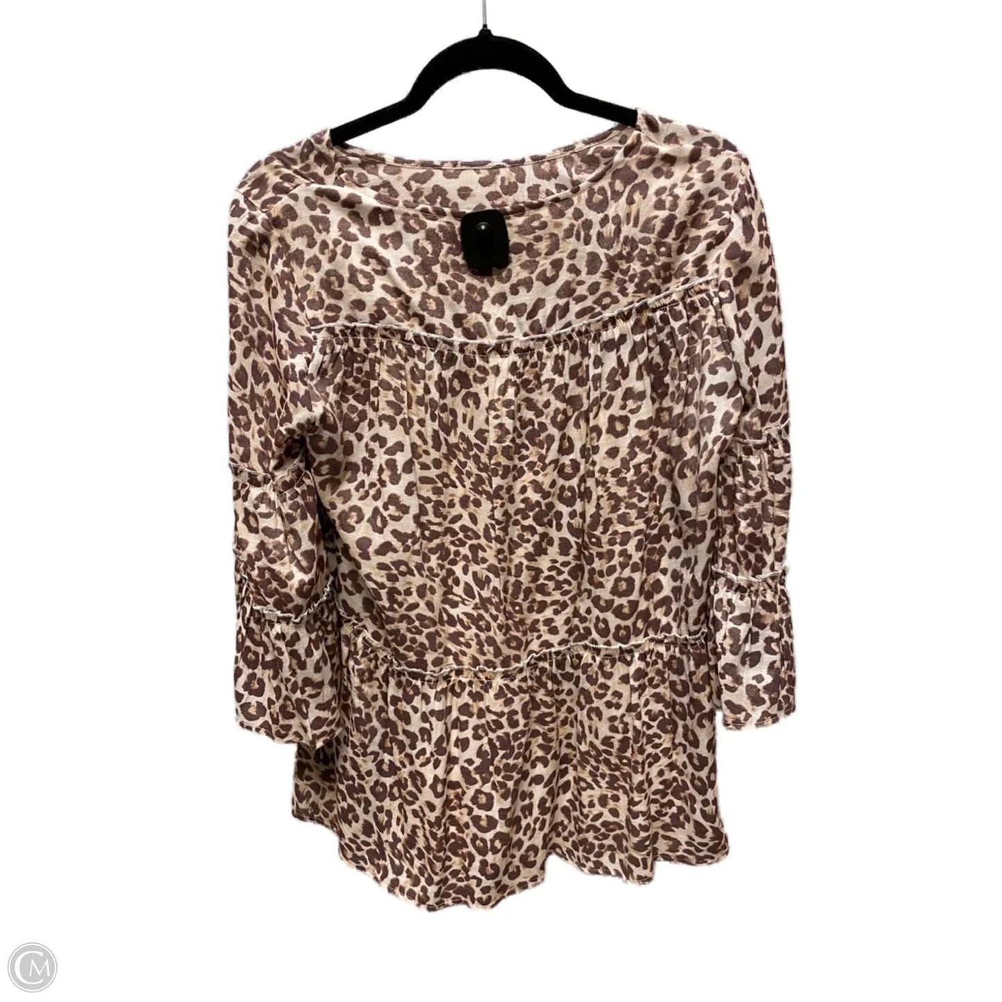Top 3/4 Sleeve By Cato In Animal Print, Size: S
