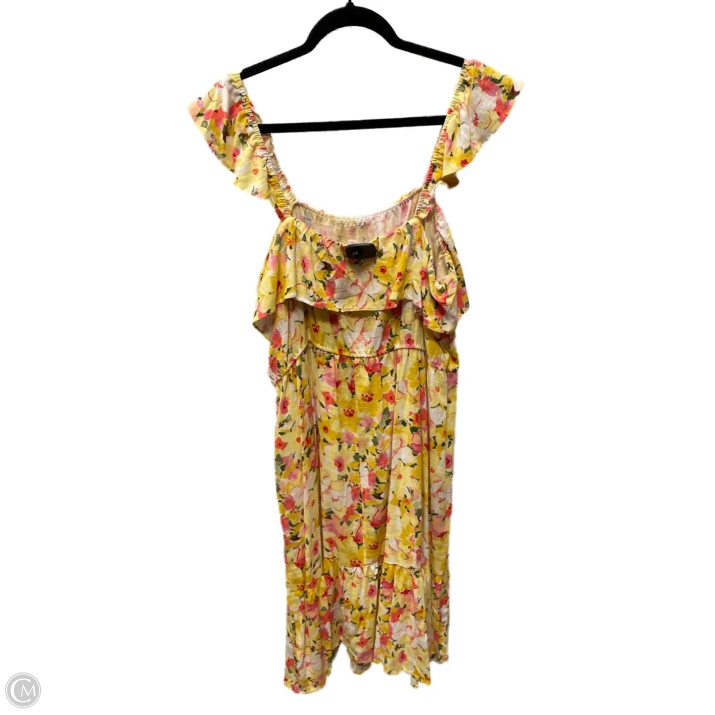 Dress Casual Midi By lauren conrad In Yellow, Size: Xl