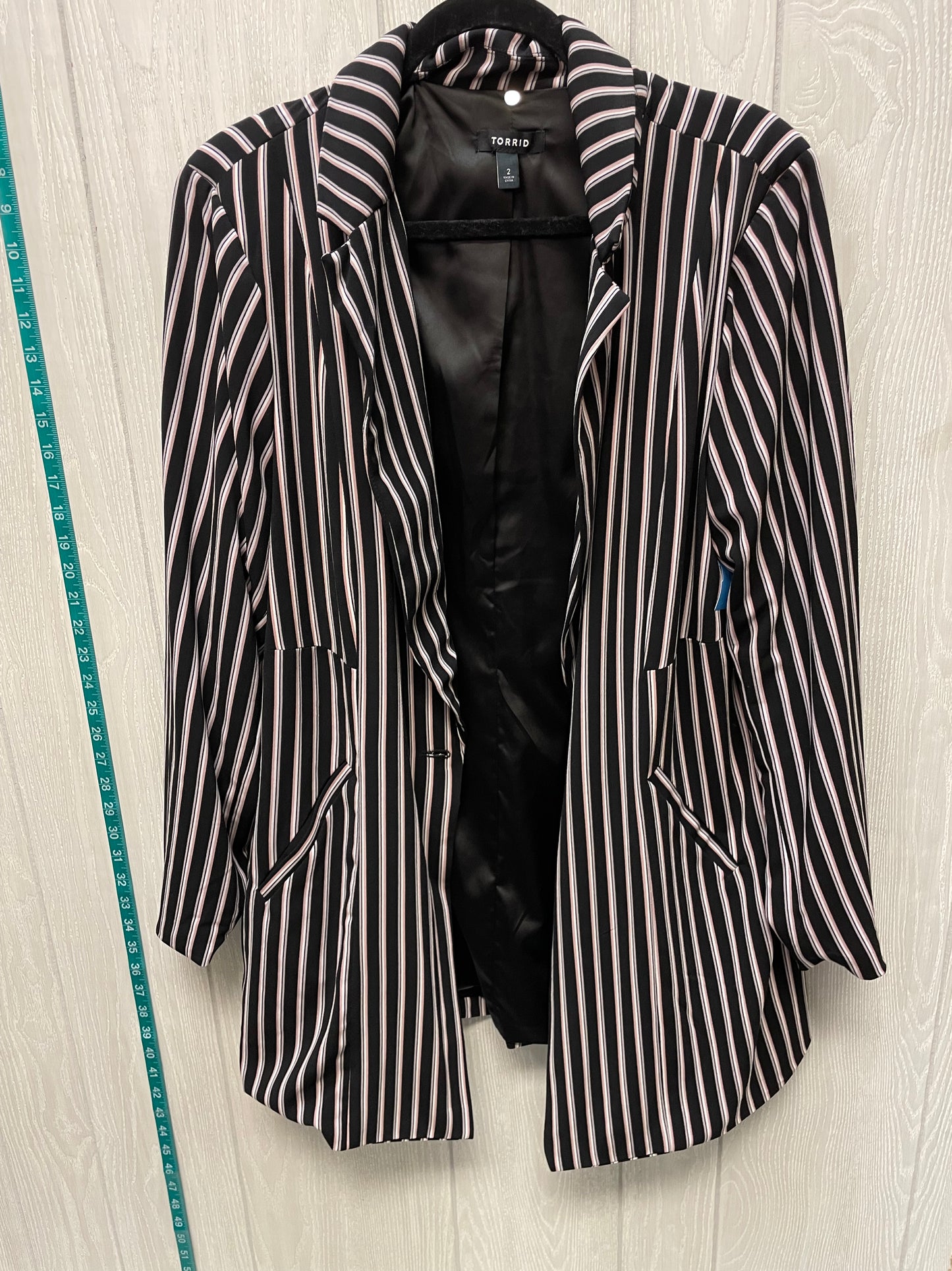 Blazer By Torrid In Striped Pattern, Size: Xs