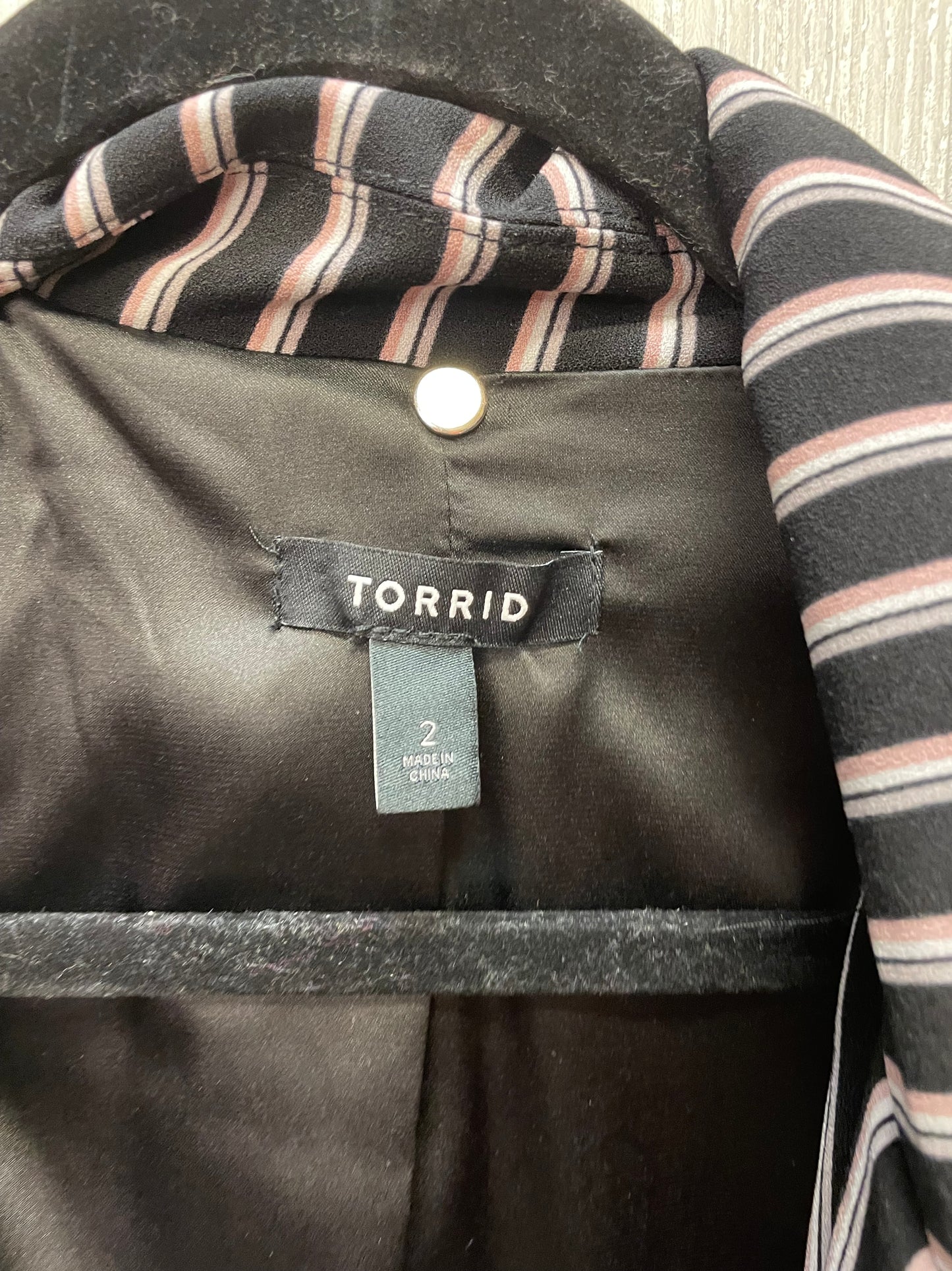 Blazer By Torrid In Striped Pattern, Size: Xs