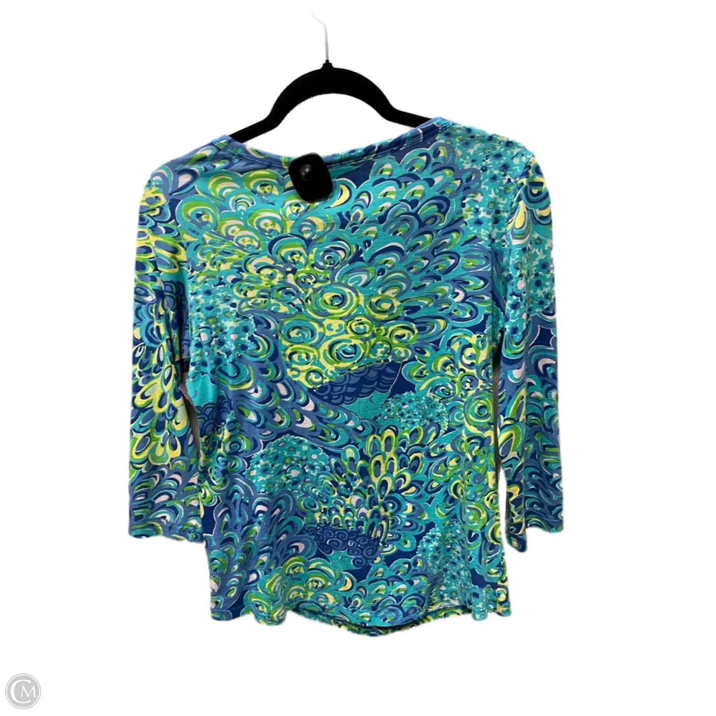 Top 3/4 Sleeve By Lilly Pulitzer In Blue & Green, Size: S