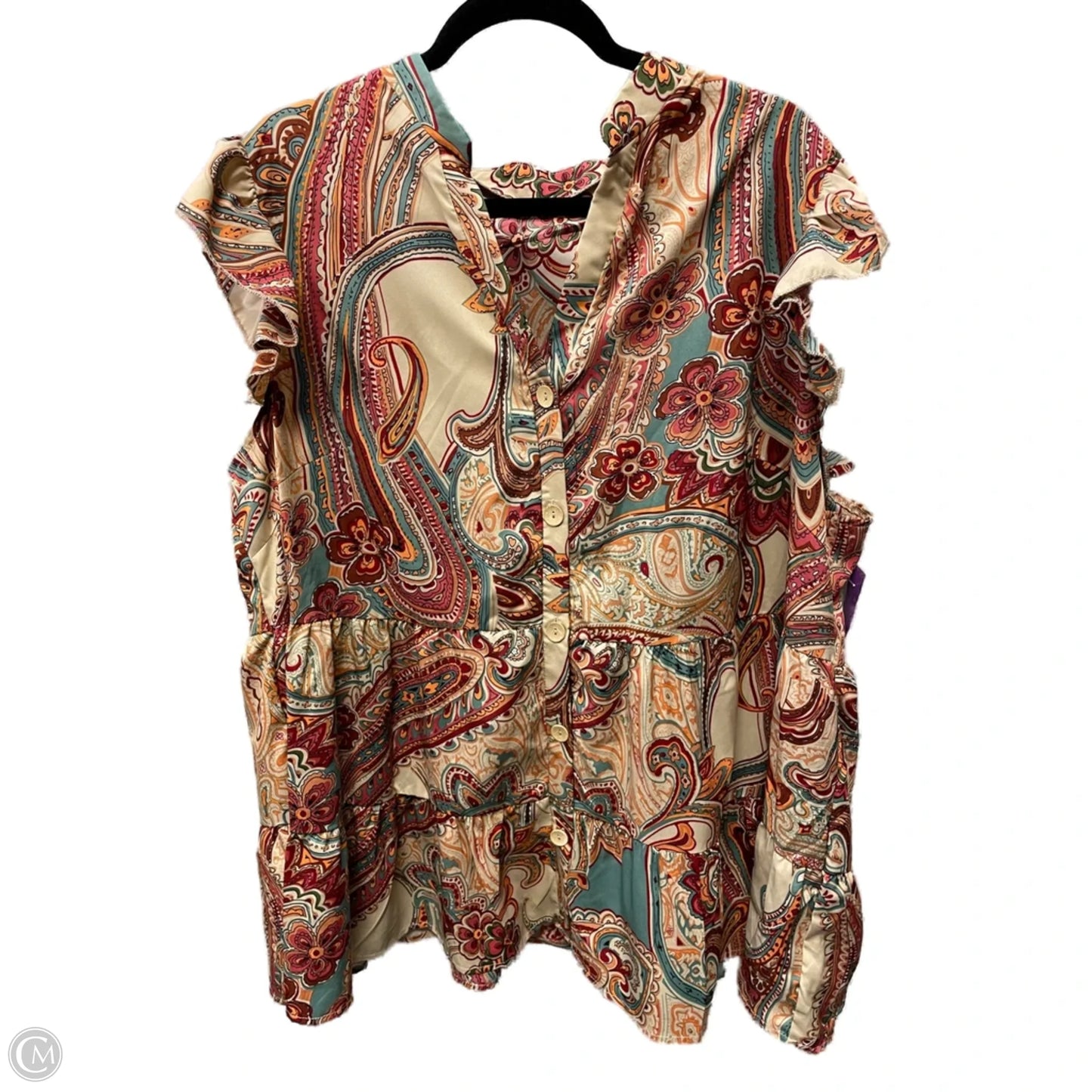 Top Short Sleeve By Shein In Nautical Print, Size: 5x