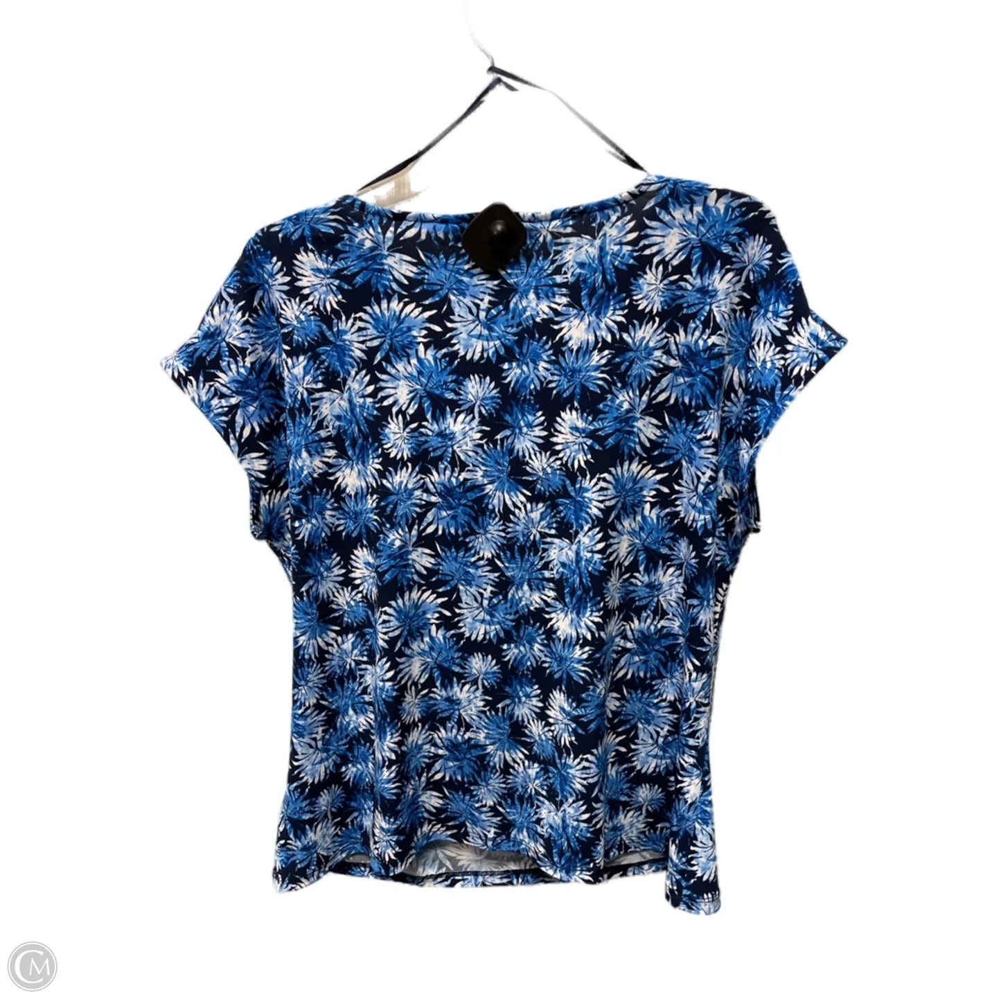 Top Short Sleeve By Michael By Michael Kors In Blue & White, Size: L