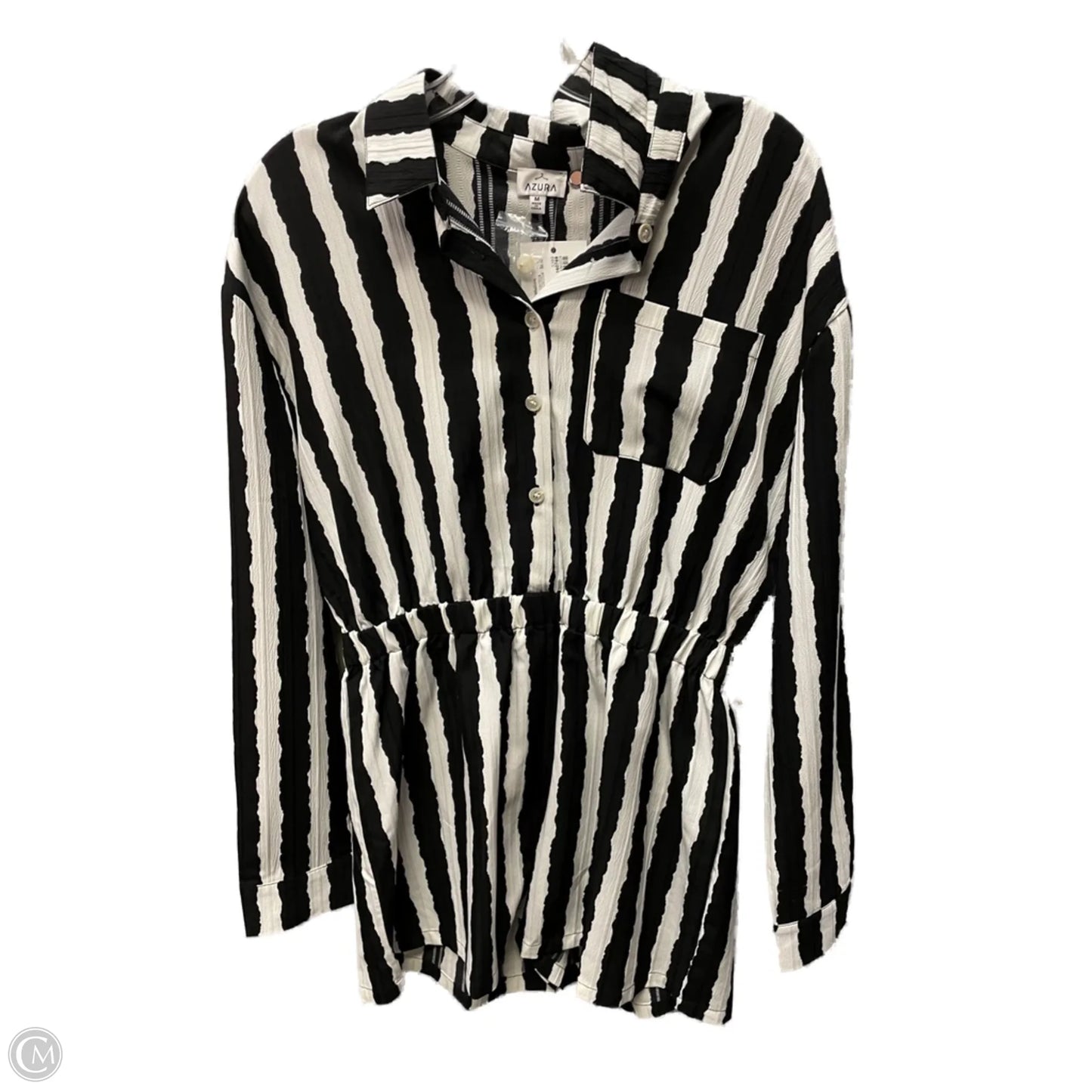 Romper By Clothes Mentor In Black & White, Size: M