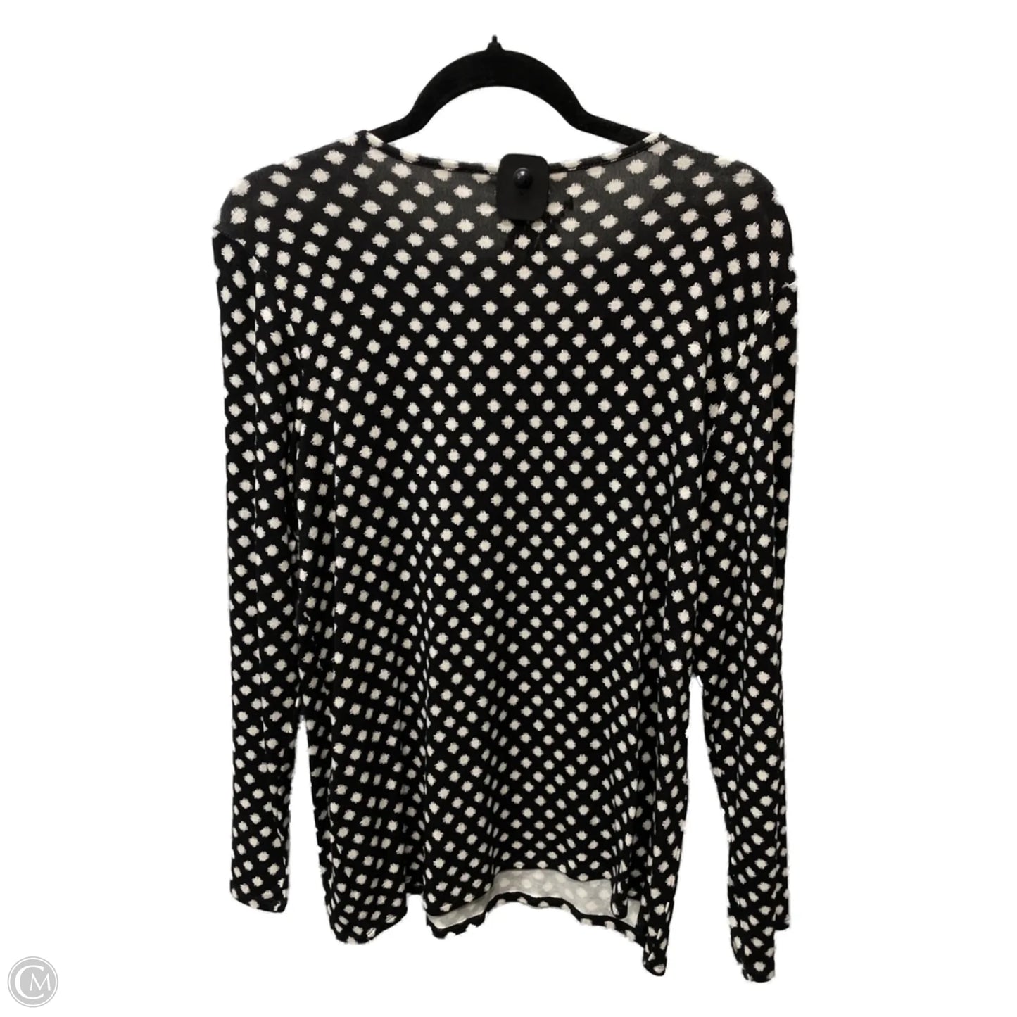 Top Long Sleeve By Chicos In Black & Cream, Size: L