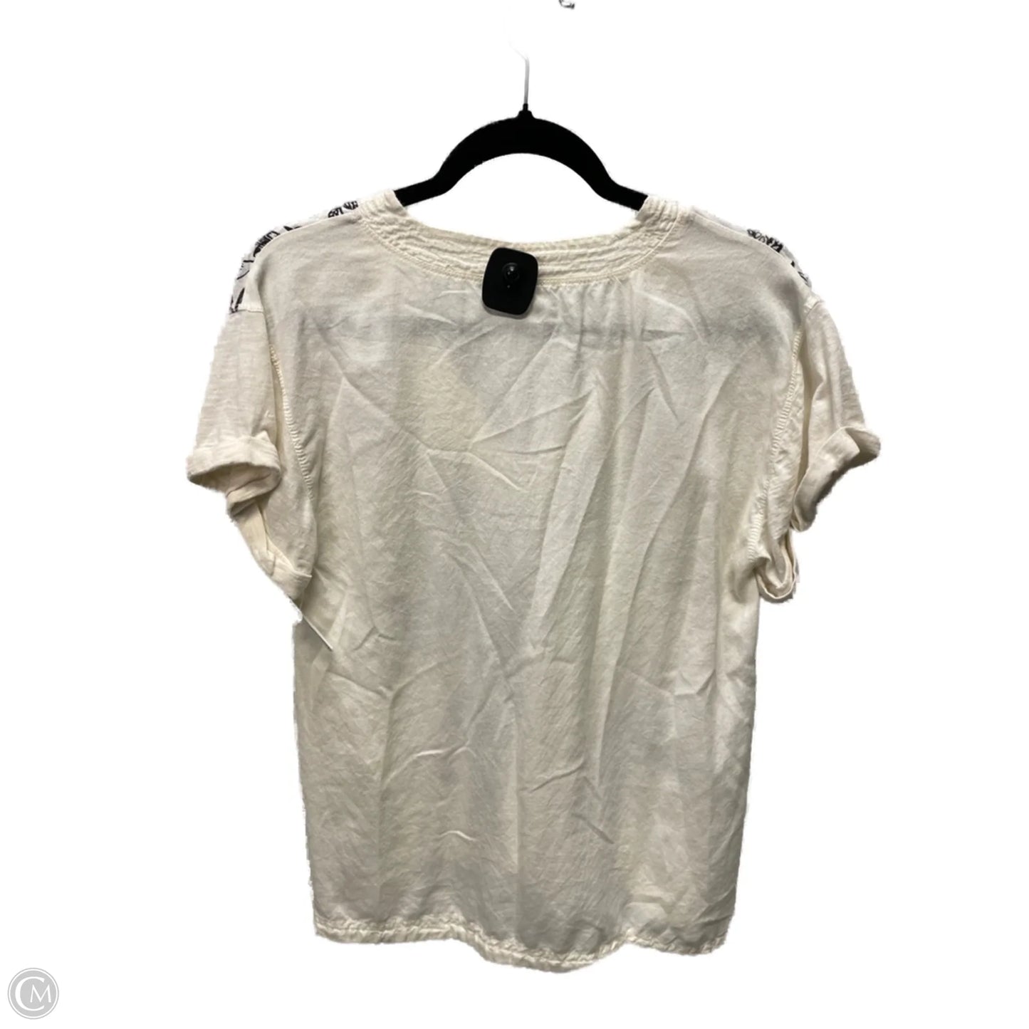 Top Short Sleeve By Daily Practice By Anthropologie In Black & Cream, Size: Xs
