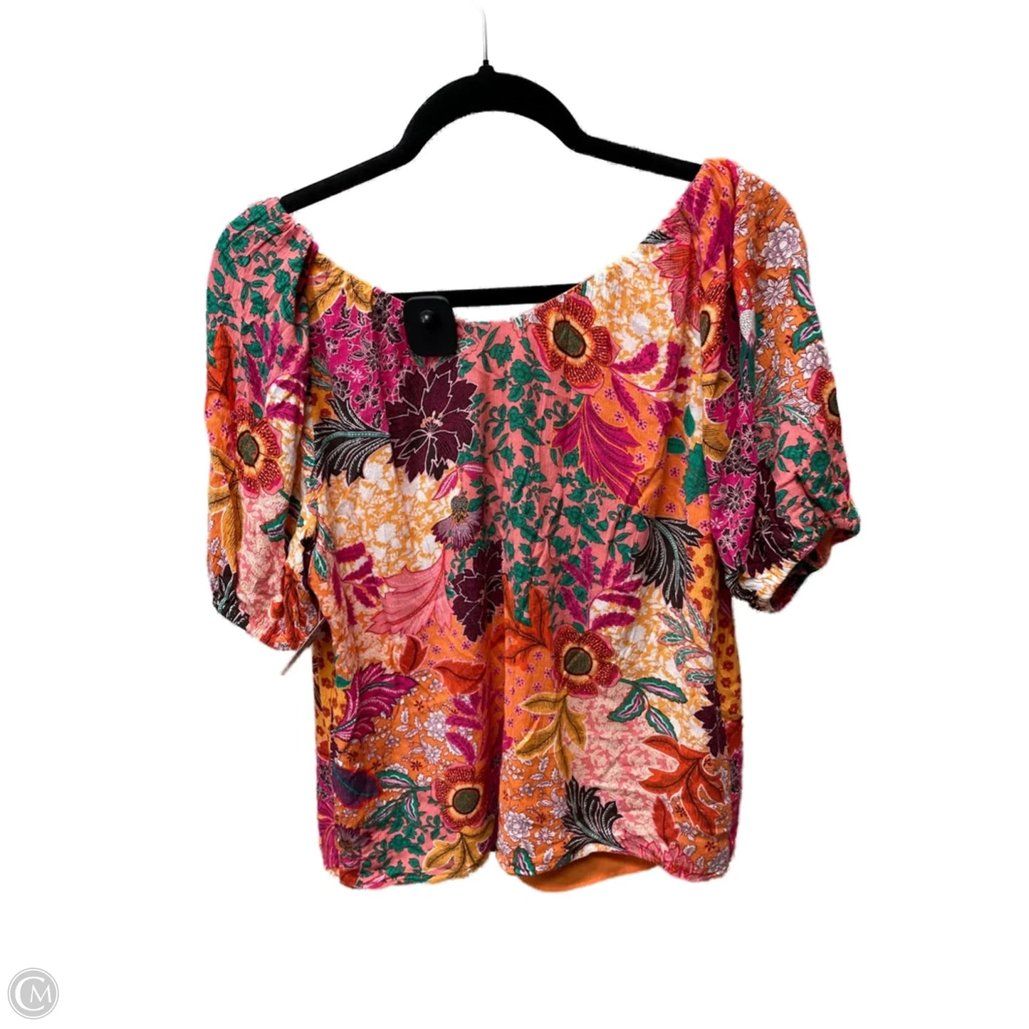 Top Short Sleeve By Loft In Tropical Print, Size: M