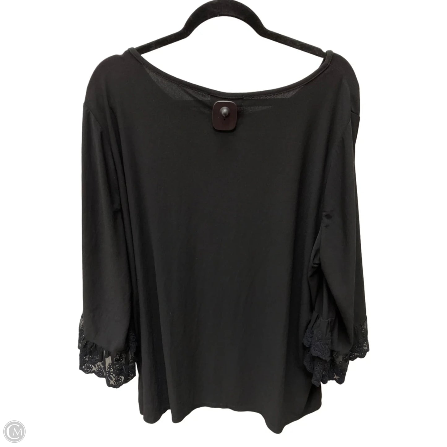 Top Long Sleeve By 89th And Madison In Black, Size: 2x