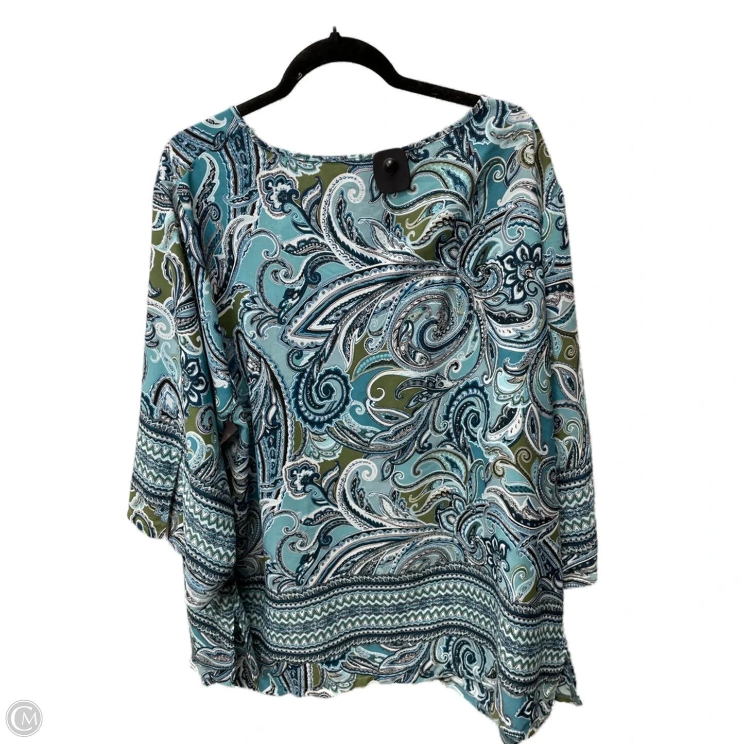 Top 3/4 Sleeve By Avenue In Nautical Print, Size: 4x