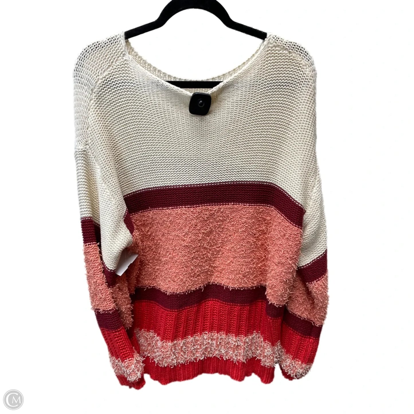 Sweater By Umgee In Cream & Red, Size: L