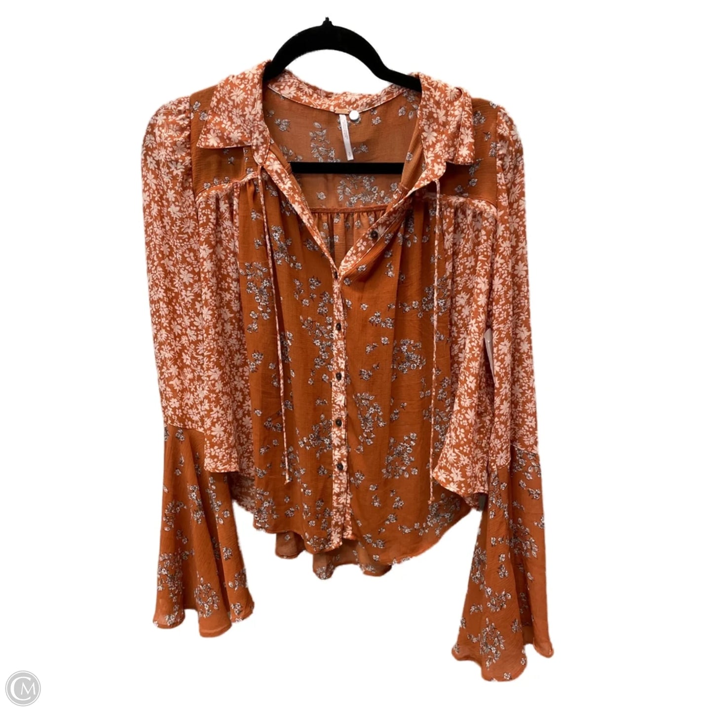 Top Long Sleeve By Free People In Floral Print, Size: S