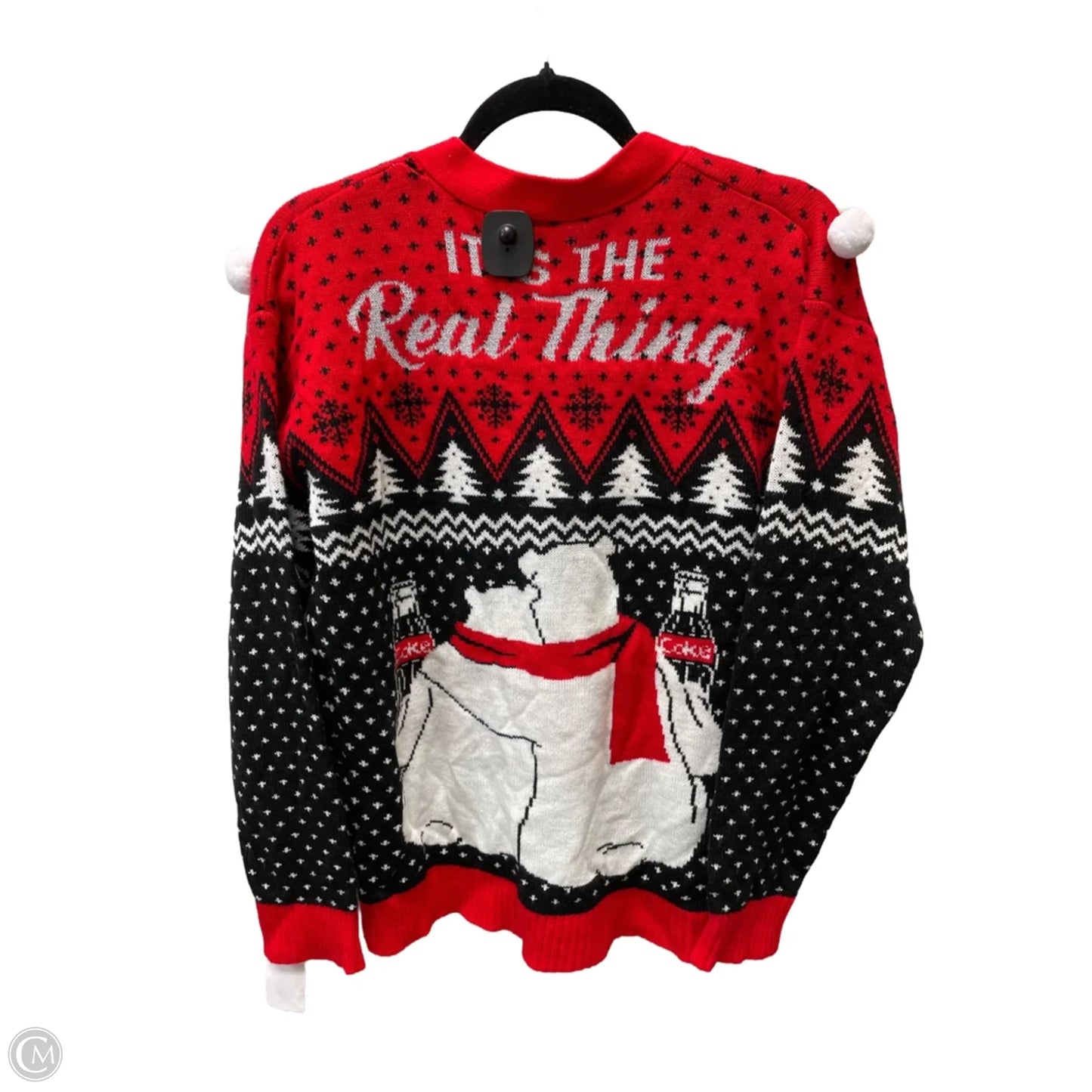 Sweater Cardigan By coca-cola In Black & Red, Size: M