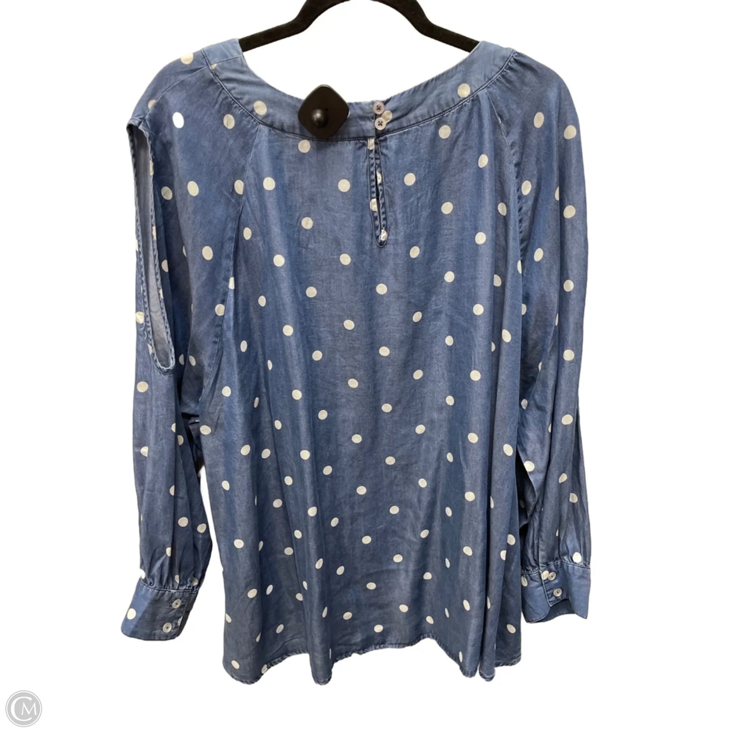 Top Long Sleeve By Clothes Mentor In Polkadot Pattern, Size: 3x