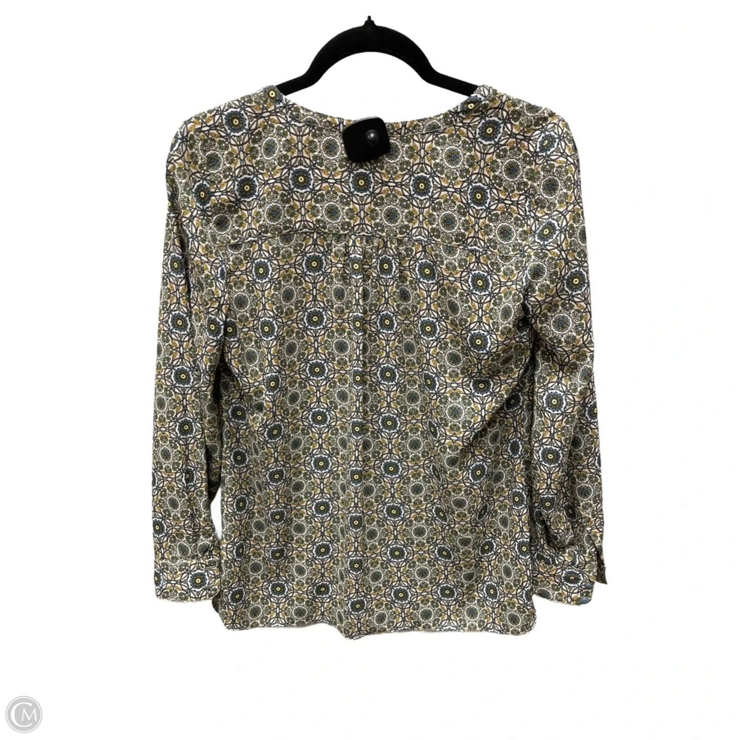 Top Long Sleeve By Etcetra In Green & Yellow, Size: Xs