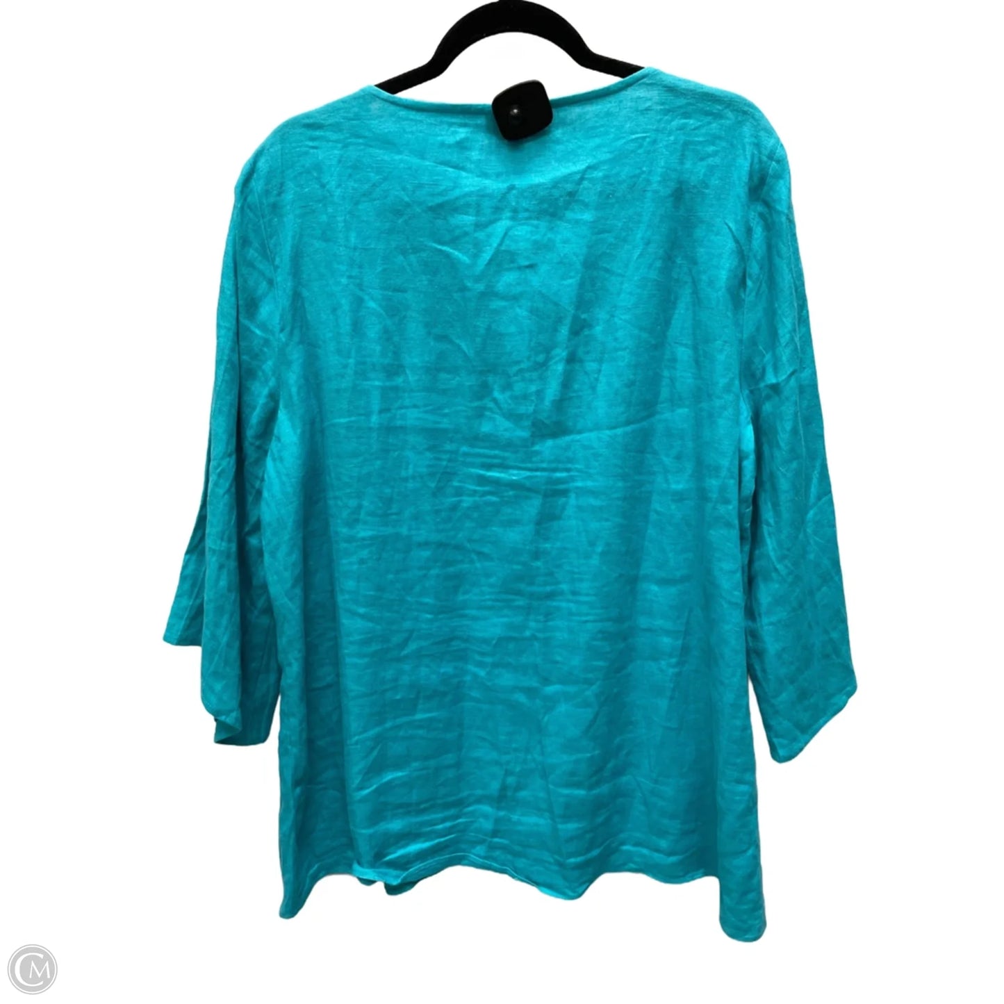 Top 3/4 Sleeve By Jm Collections In Blue, Size: Xl