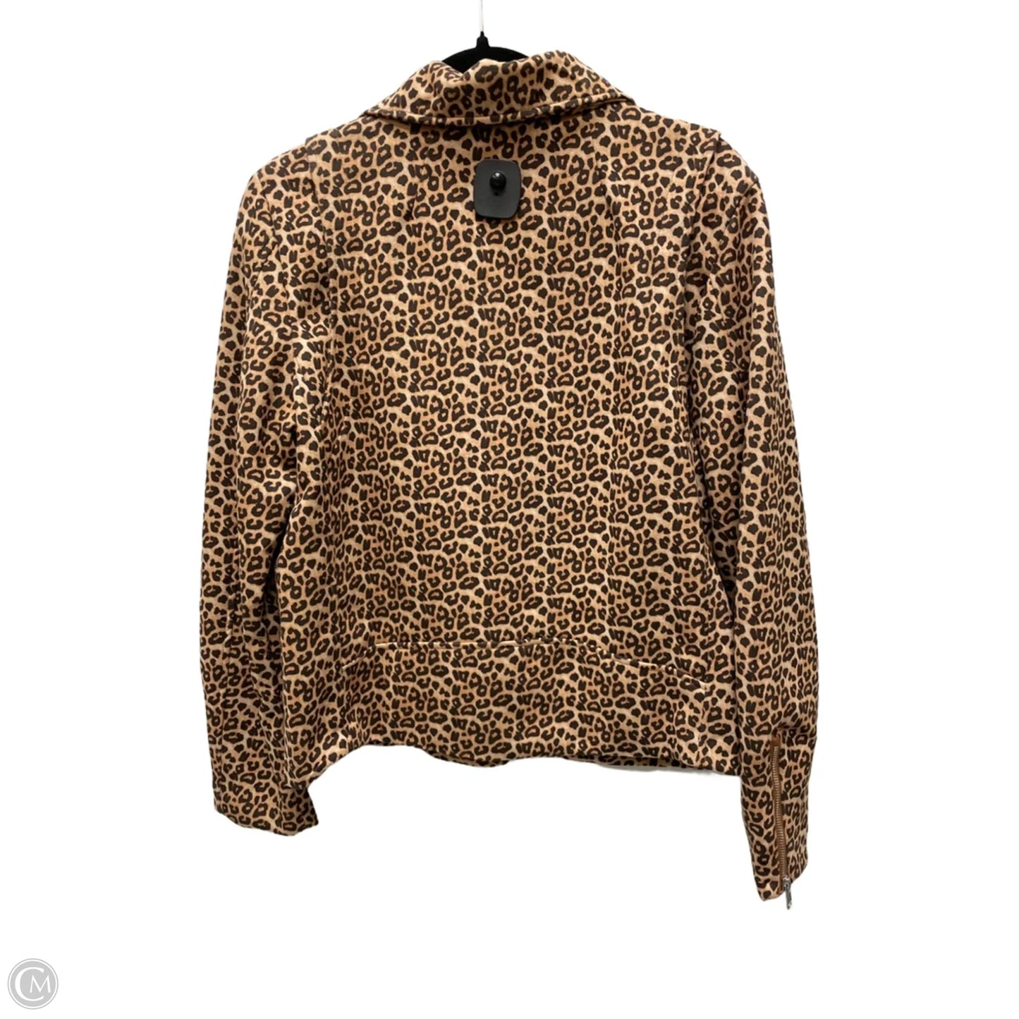 Jacket Moto By Clothes Mentor In Animal Print, Size: L